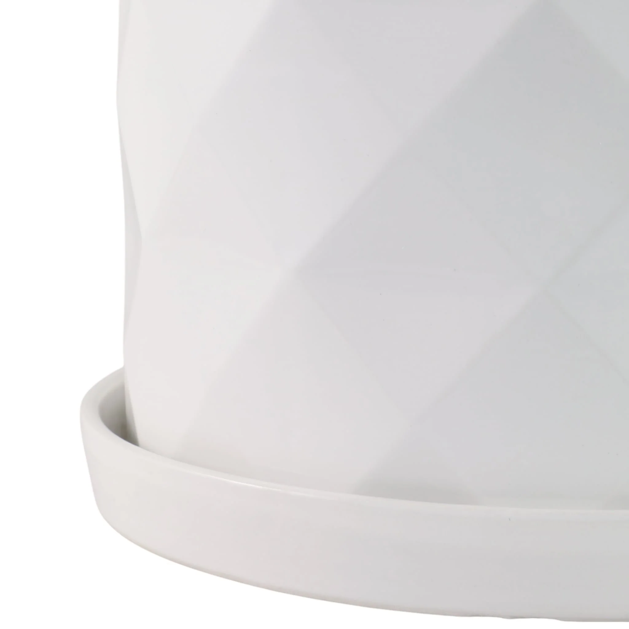 S/2 10/12" Geo Planter, White - Image 4