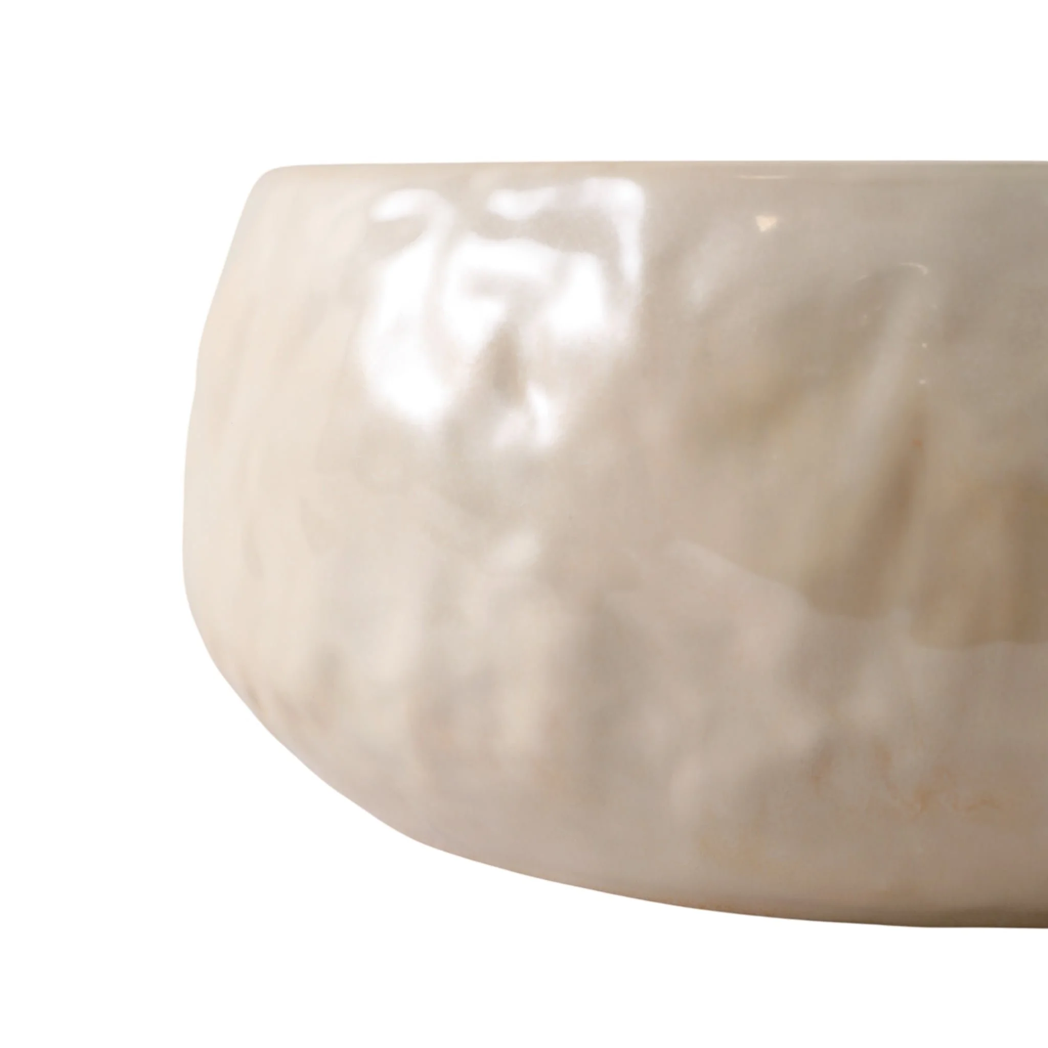 S/2 10/12" Iridescent Bowl Planters, White - Image 4