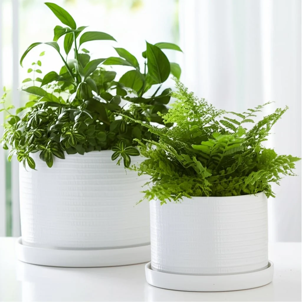 S/2 10/12" Modern Planter, White - Image 11