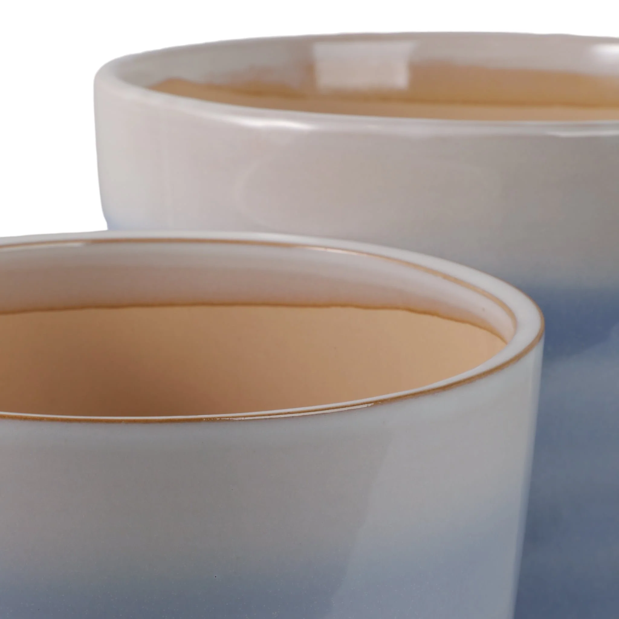 S/2 10/12" Reactive Glazed Planters, Baby Blue - Image 5
