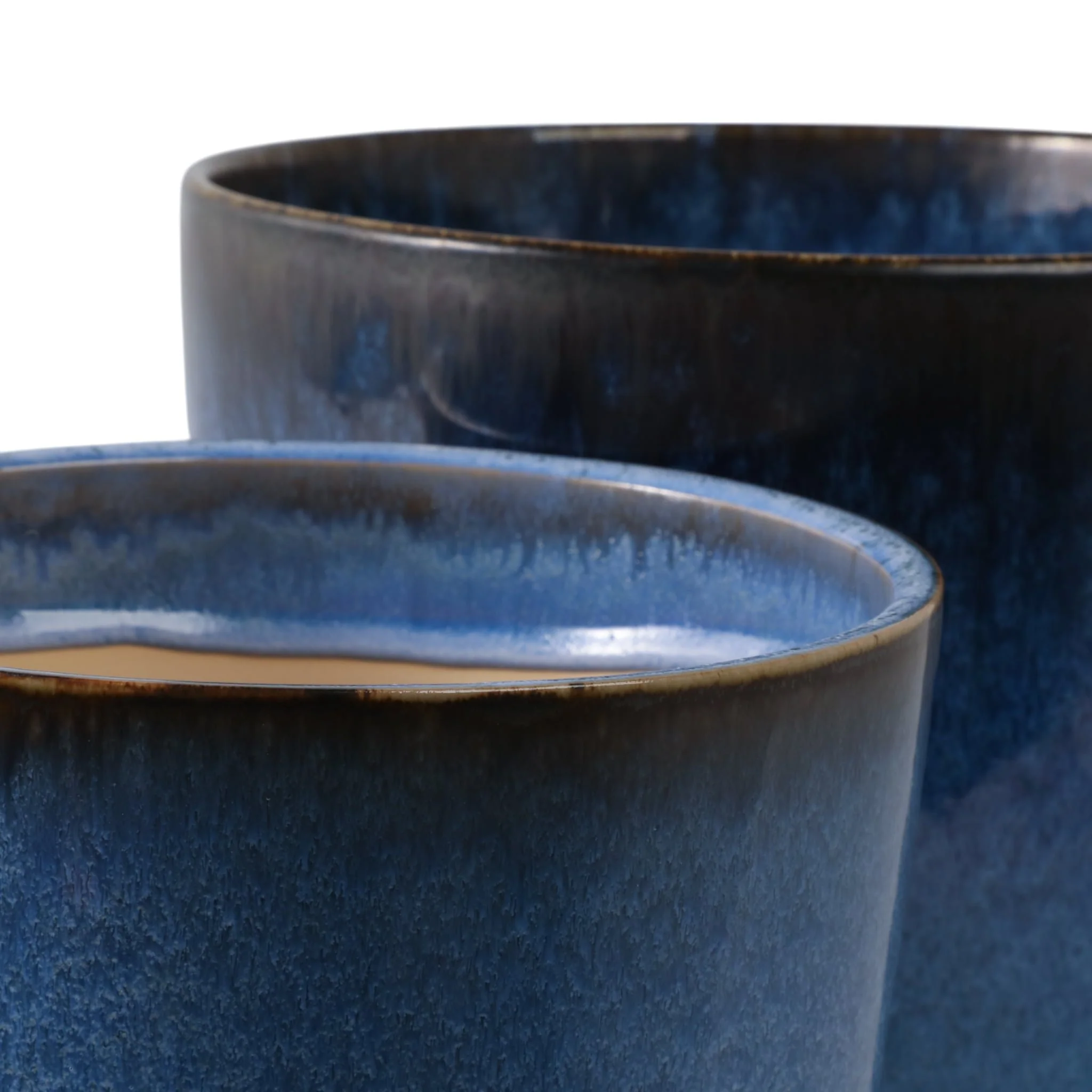 S/2 10/12" Reactive Glazed Planters, Blue - Image 6