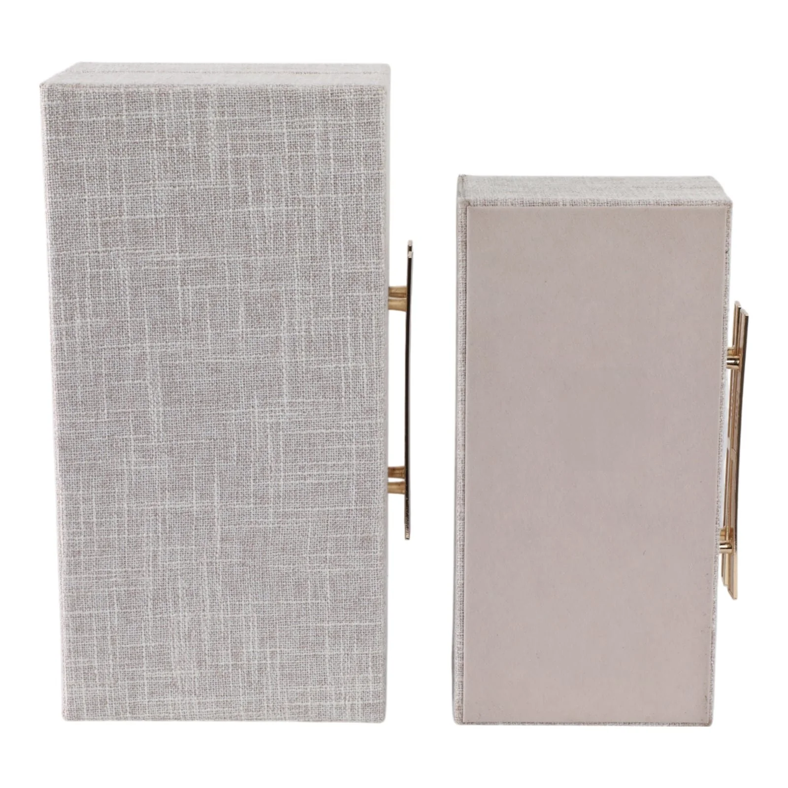 S/2 10/12" Rectangular Boxes Double Hardware, Wht - Image 7