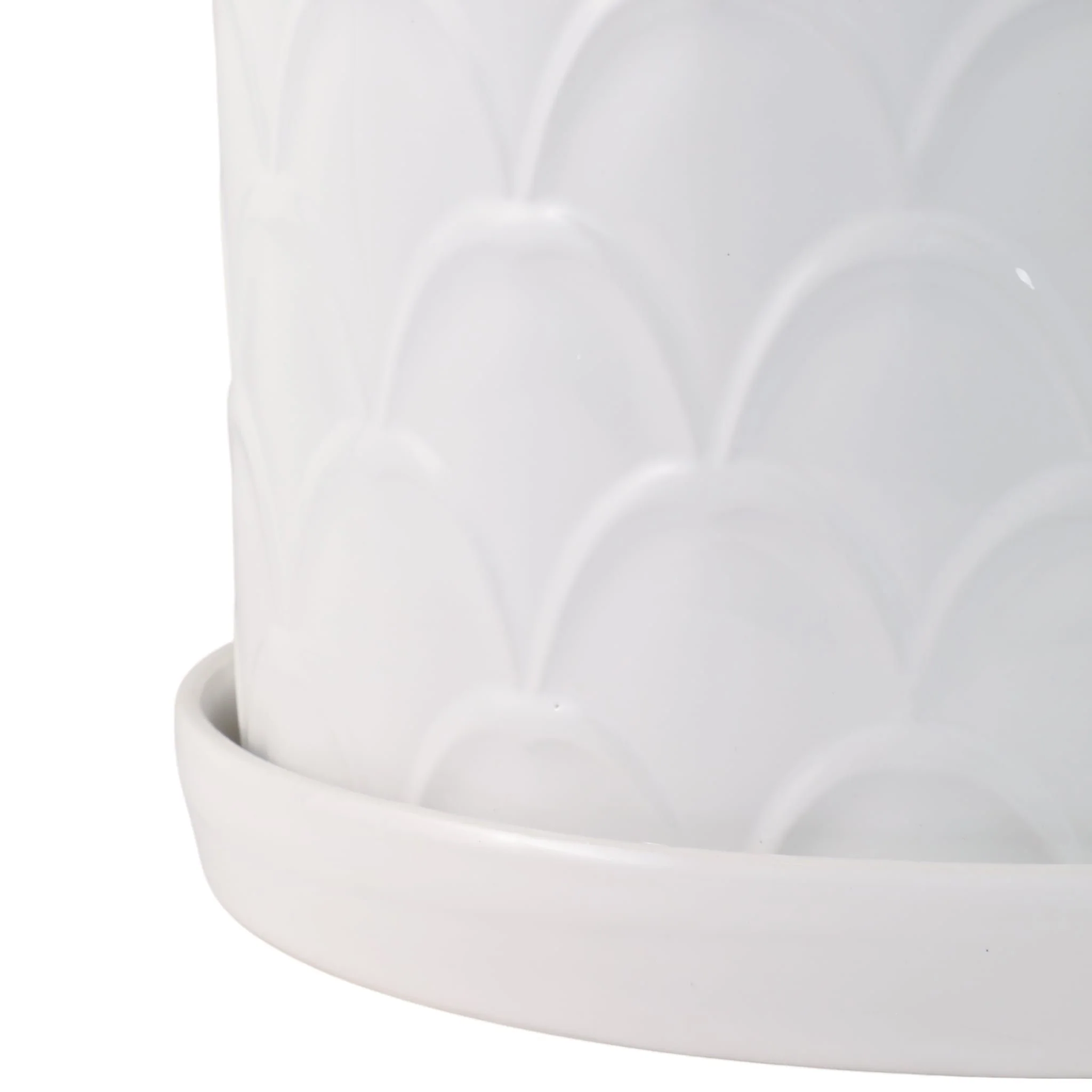 S/2 10/12" Scallop Planter, White - Image 5
