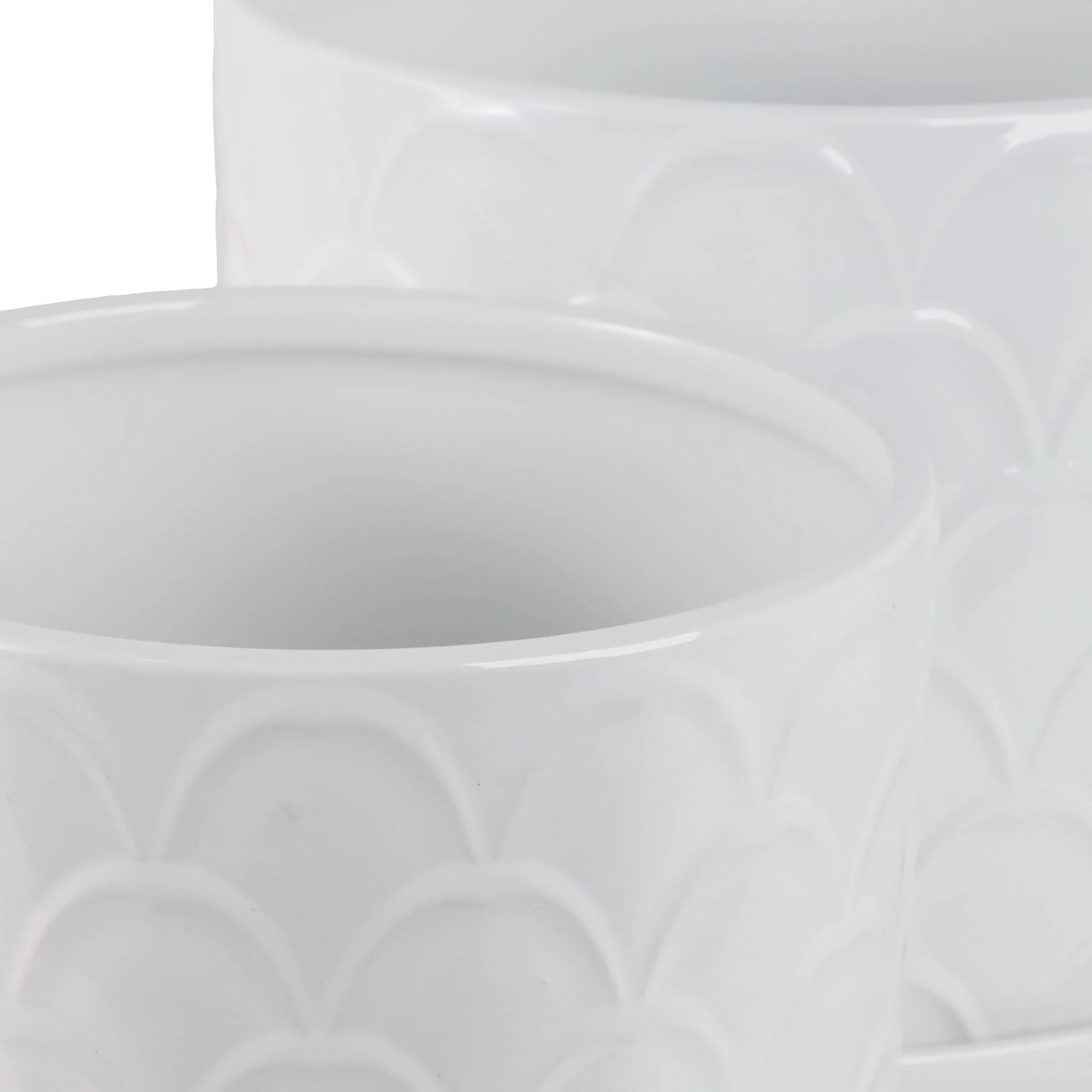 S/2 10/12" Scallop Planter, White - Image 6