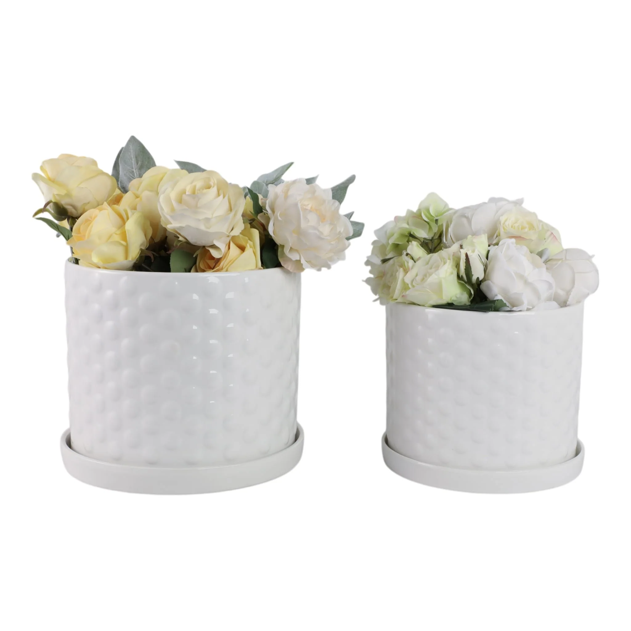 S/2 10/12" Small Bubble Planter, White - Image 2