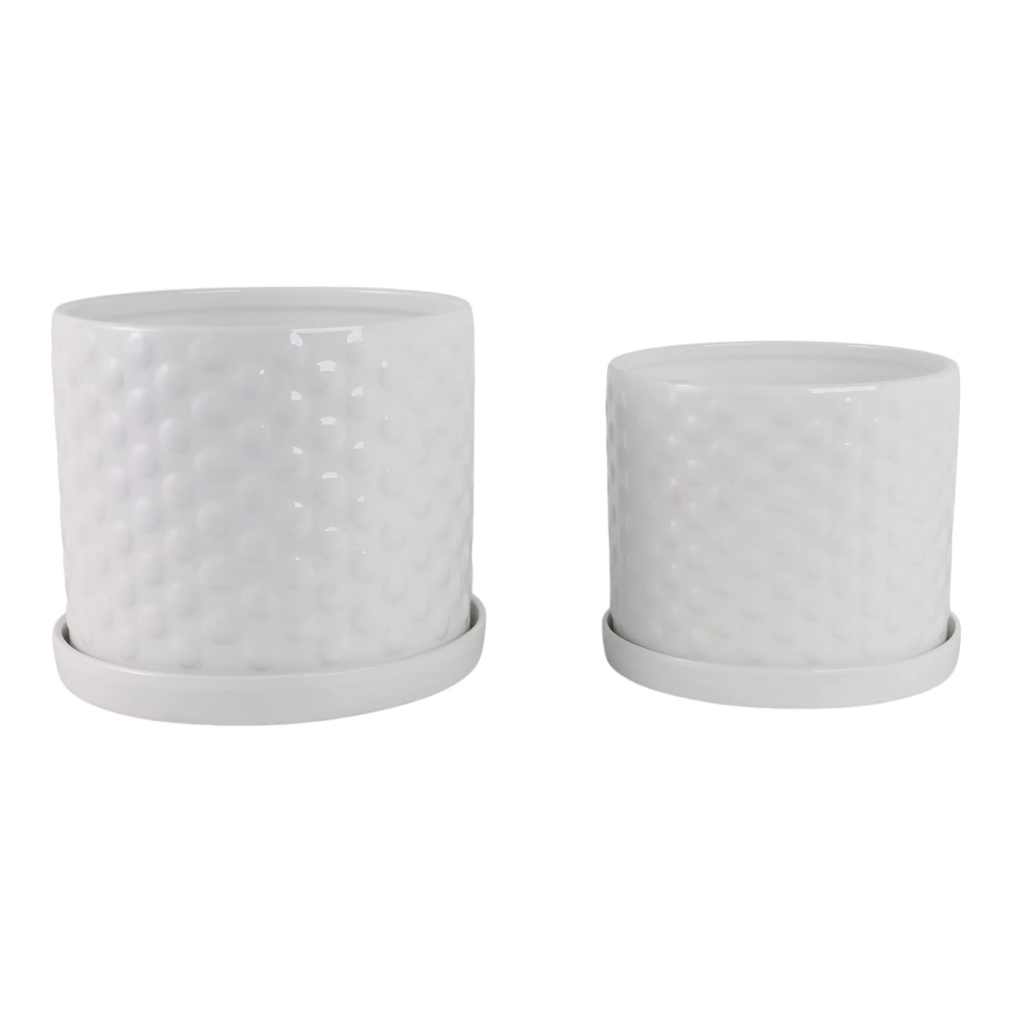 S/2 10/12" Small Bubble Planter, White - Image 3