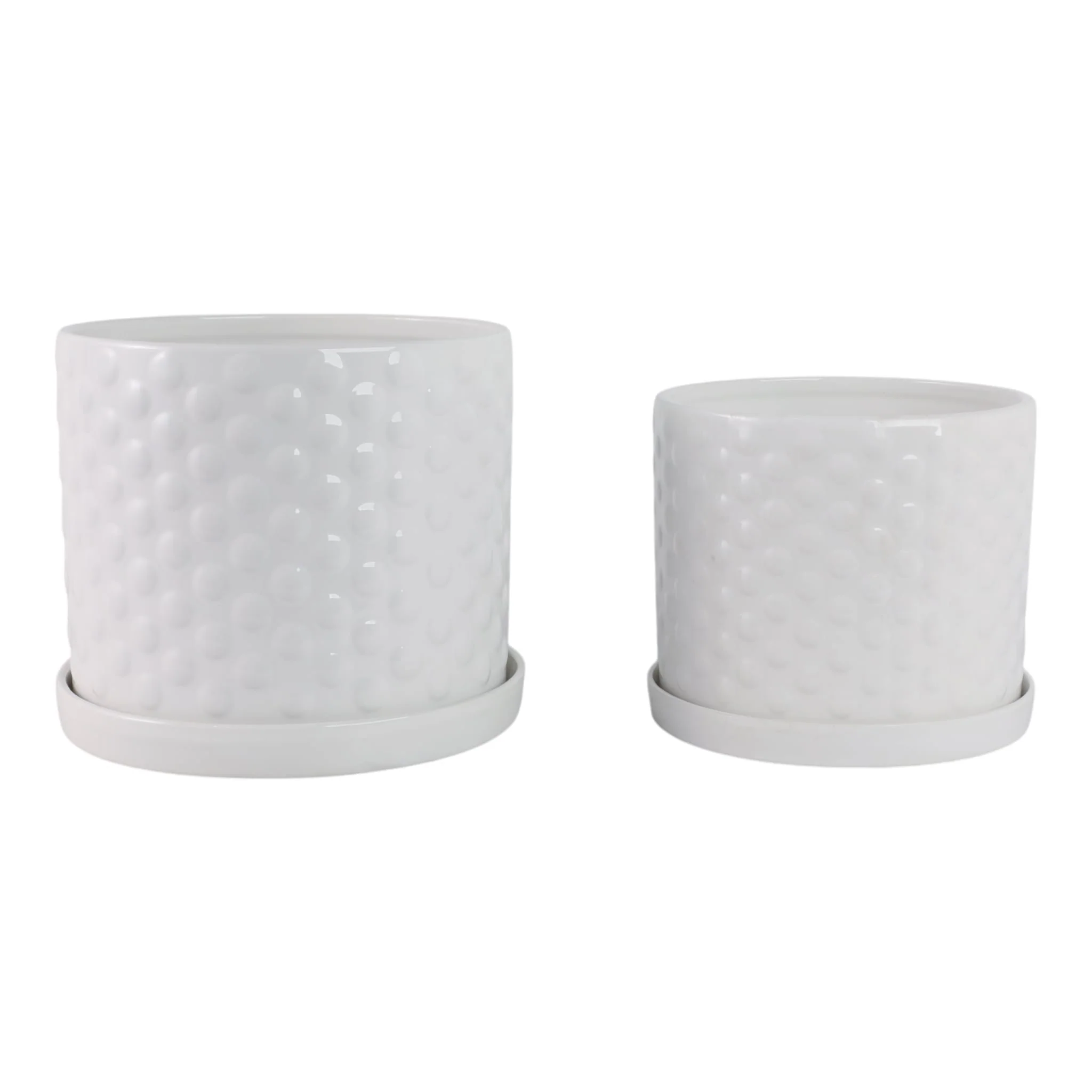 S/2 10/12" Small Bubble Planter, White - Image 4