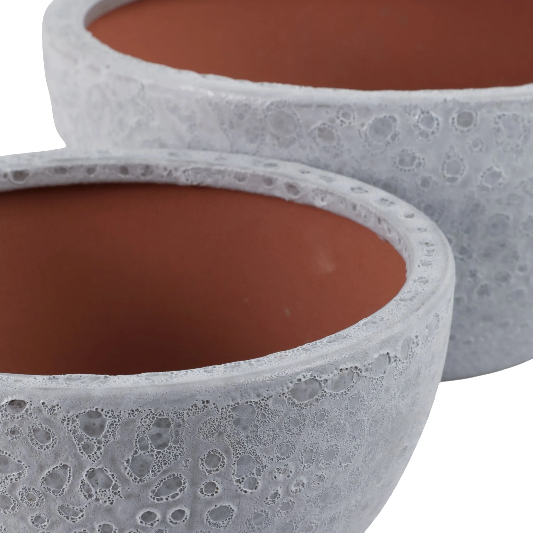 S/2 10/13" Lava Bowl Planters, White - Image 4
