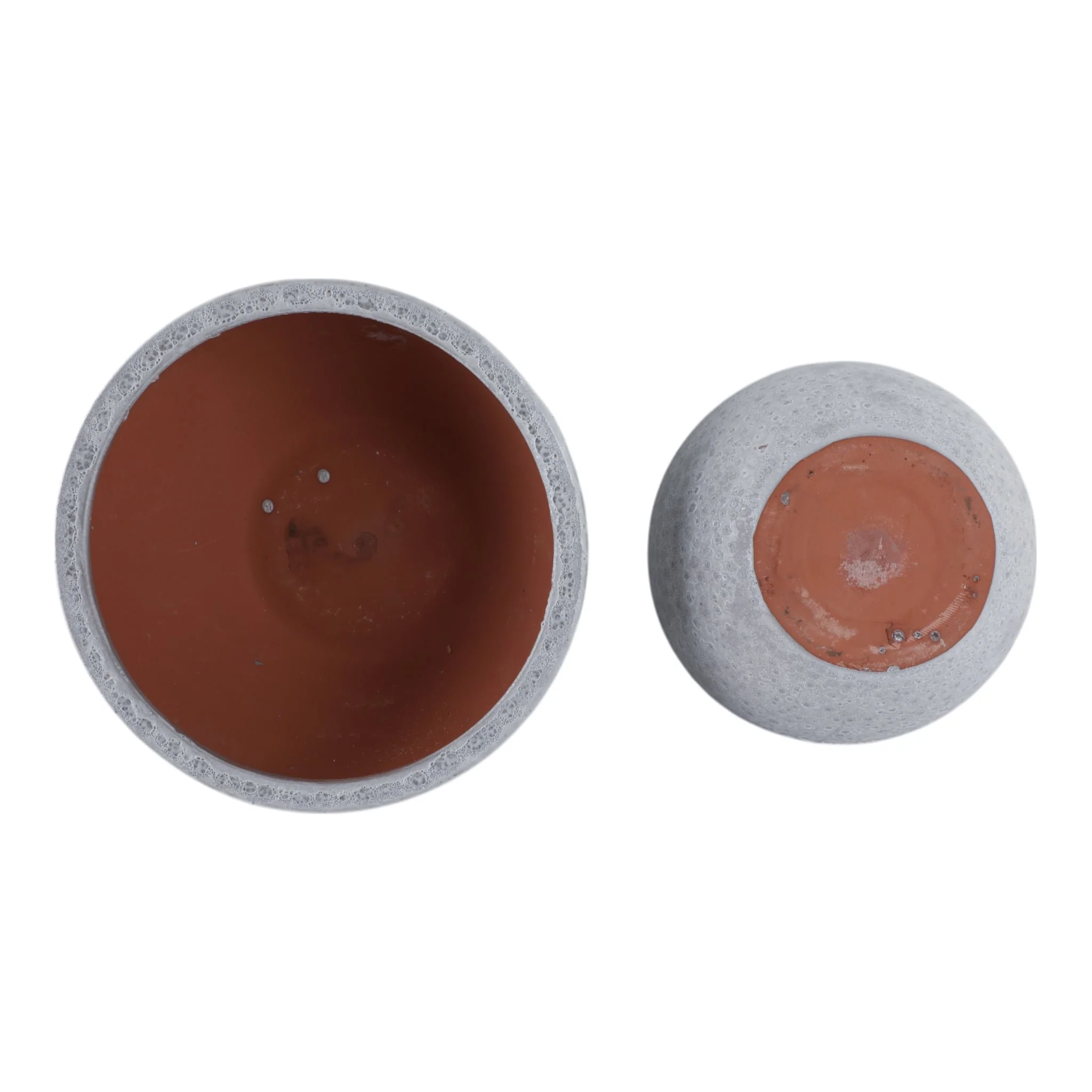 S/2 10/13" Lava Bowl Planters, White - Image 5