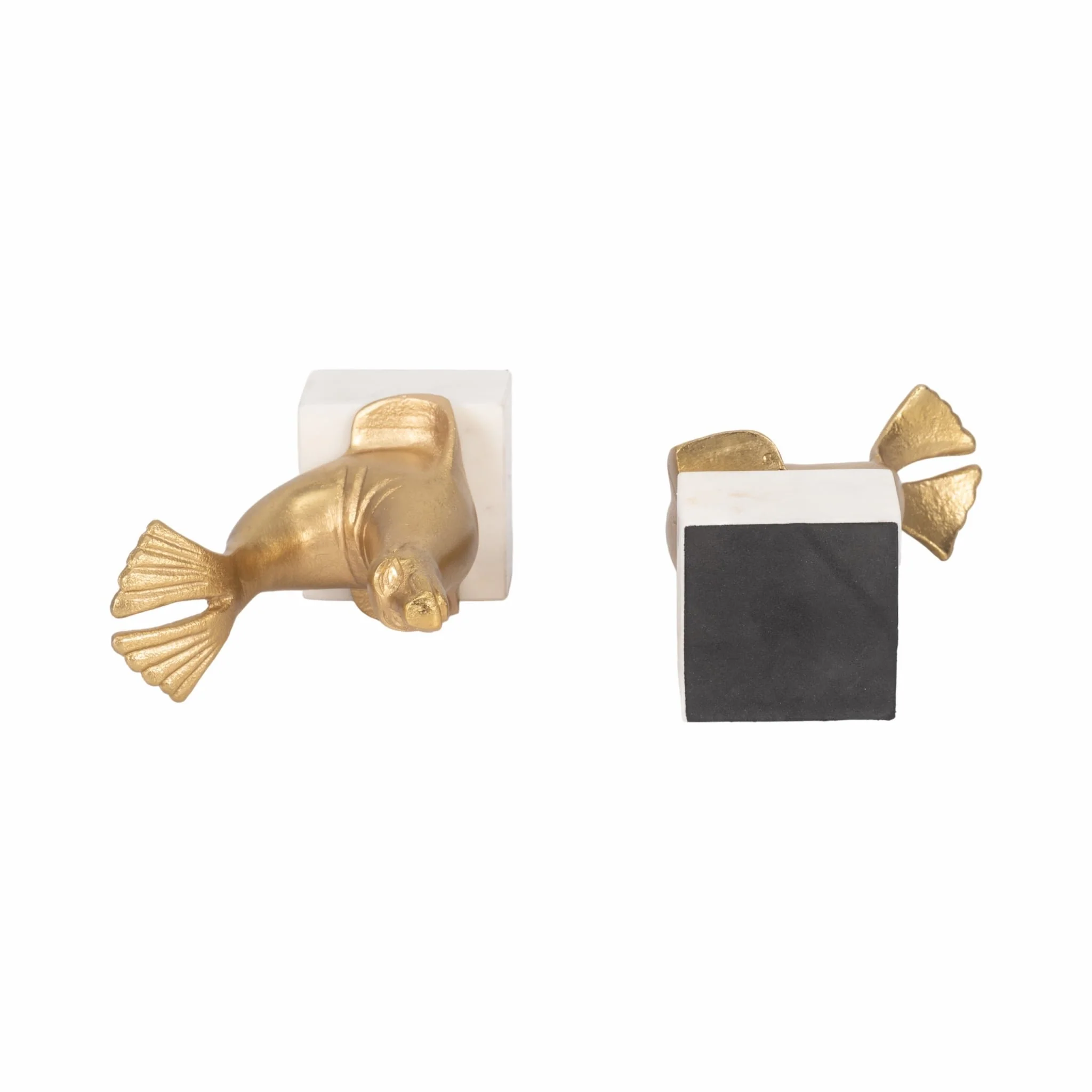 S/2 10" Sea Lion Bookends, Gold - Image 6