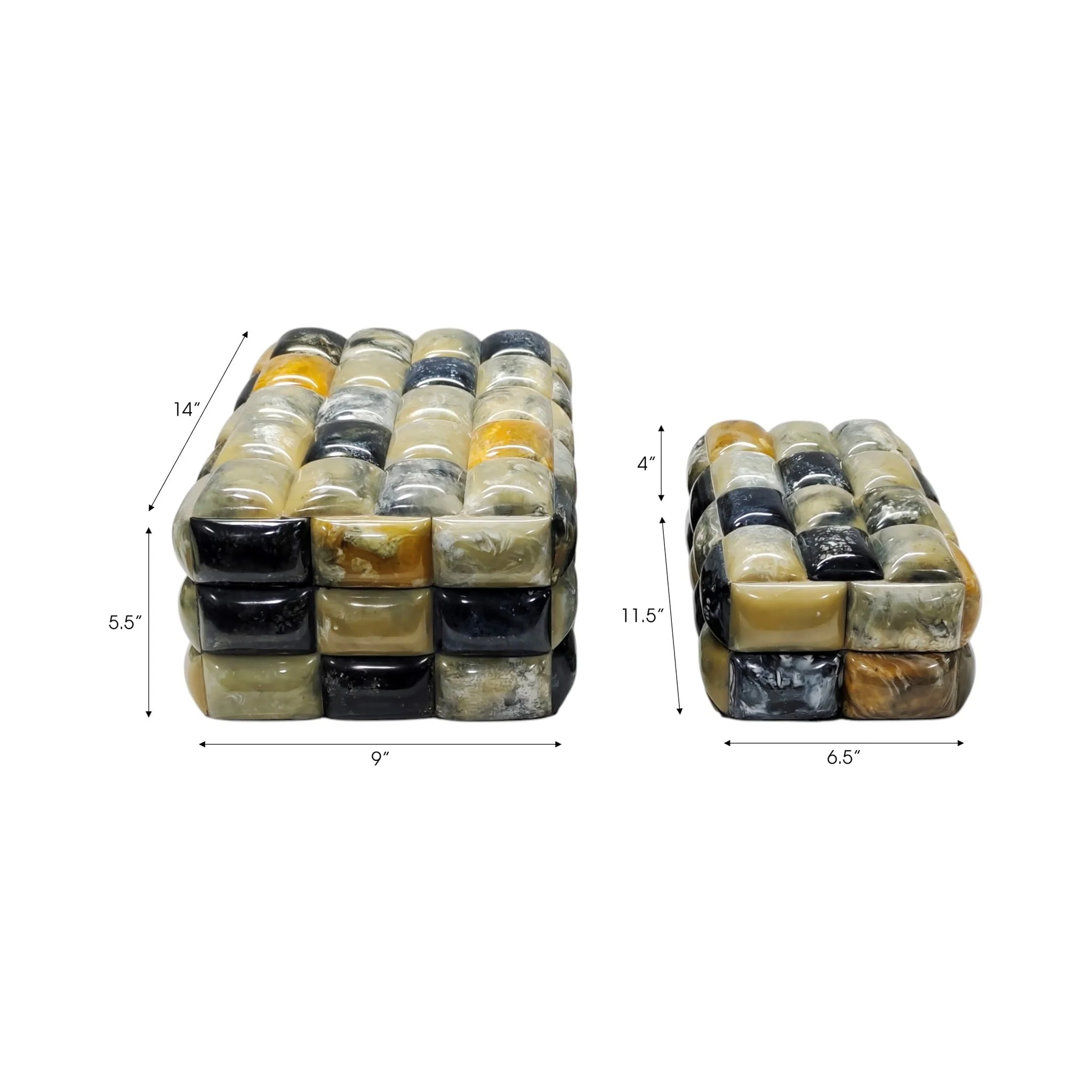 S/2 12/14" 3d Horn Look Boxes, Multi - Image 5