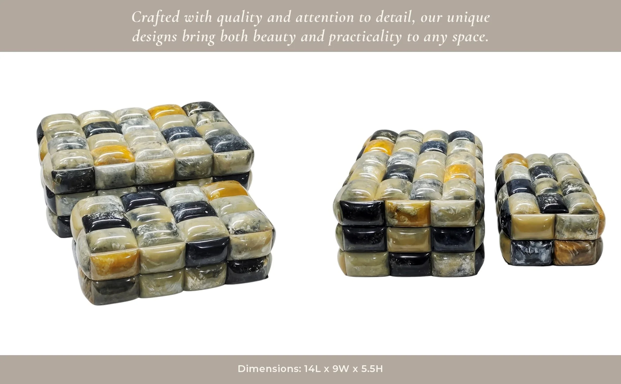 S/2 12/14" 3d Horn Look Boxes, Multi - Image 6
