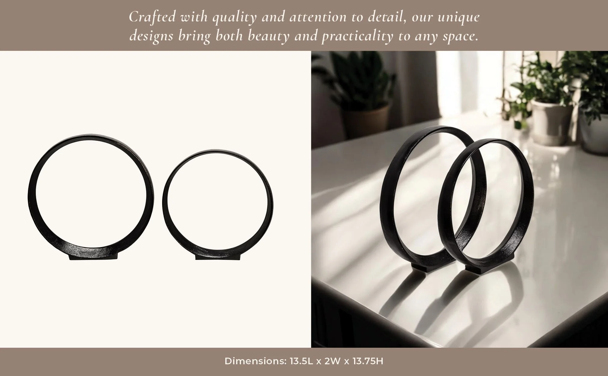 S/2 12/14" Aluminum Ring, Black - Image 11
