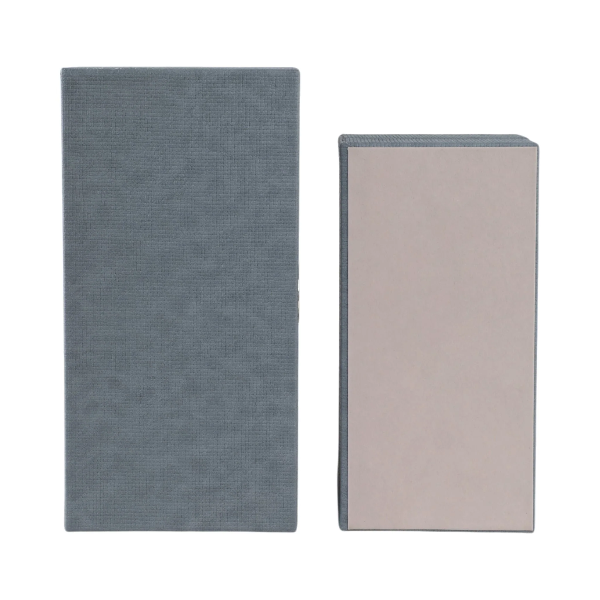 S/2 12/14" Rectangular Faux Leather Boxes, Blue - Image 7