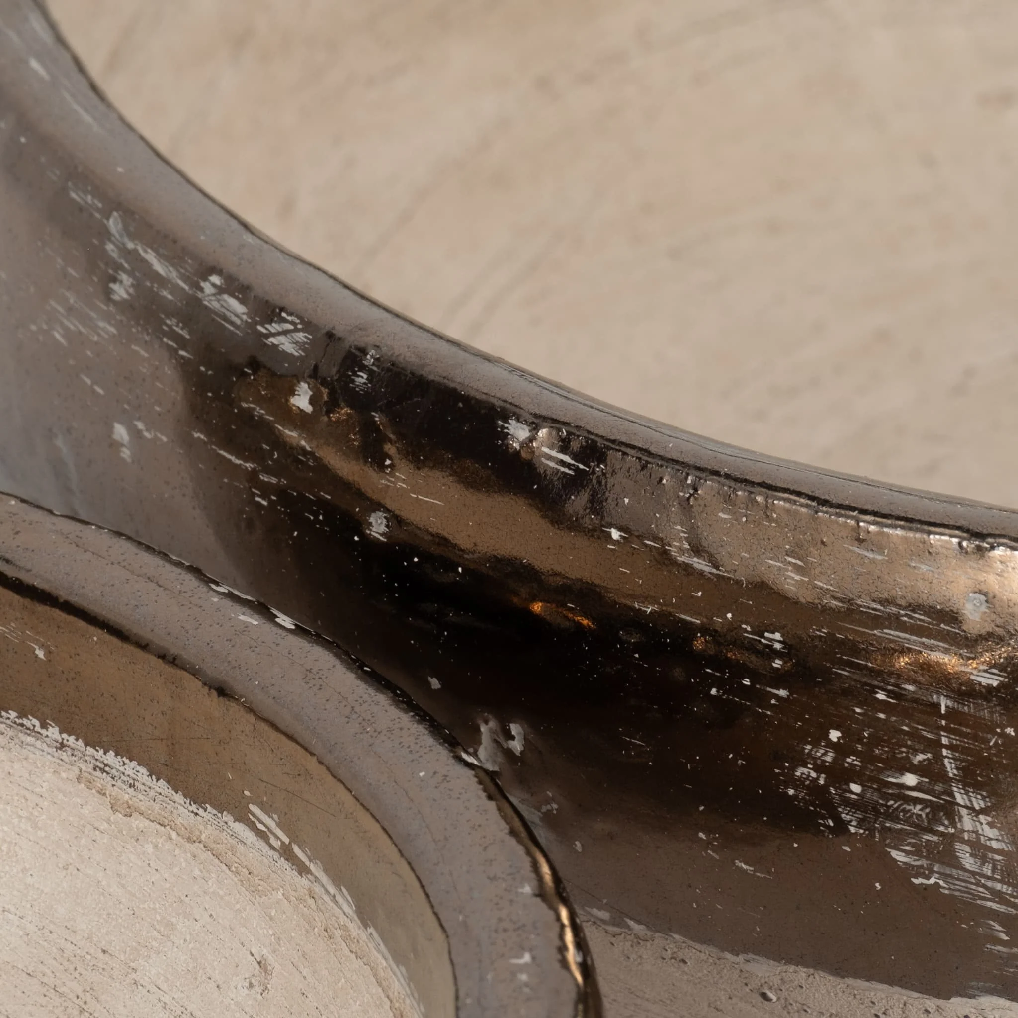 S/2 12/15" Gold Rim Bowls, Grey - Image 5