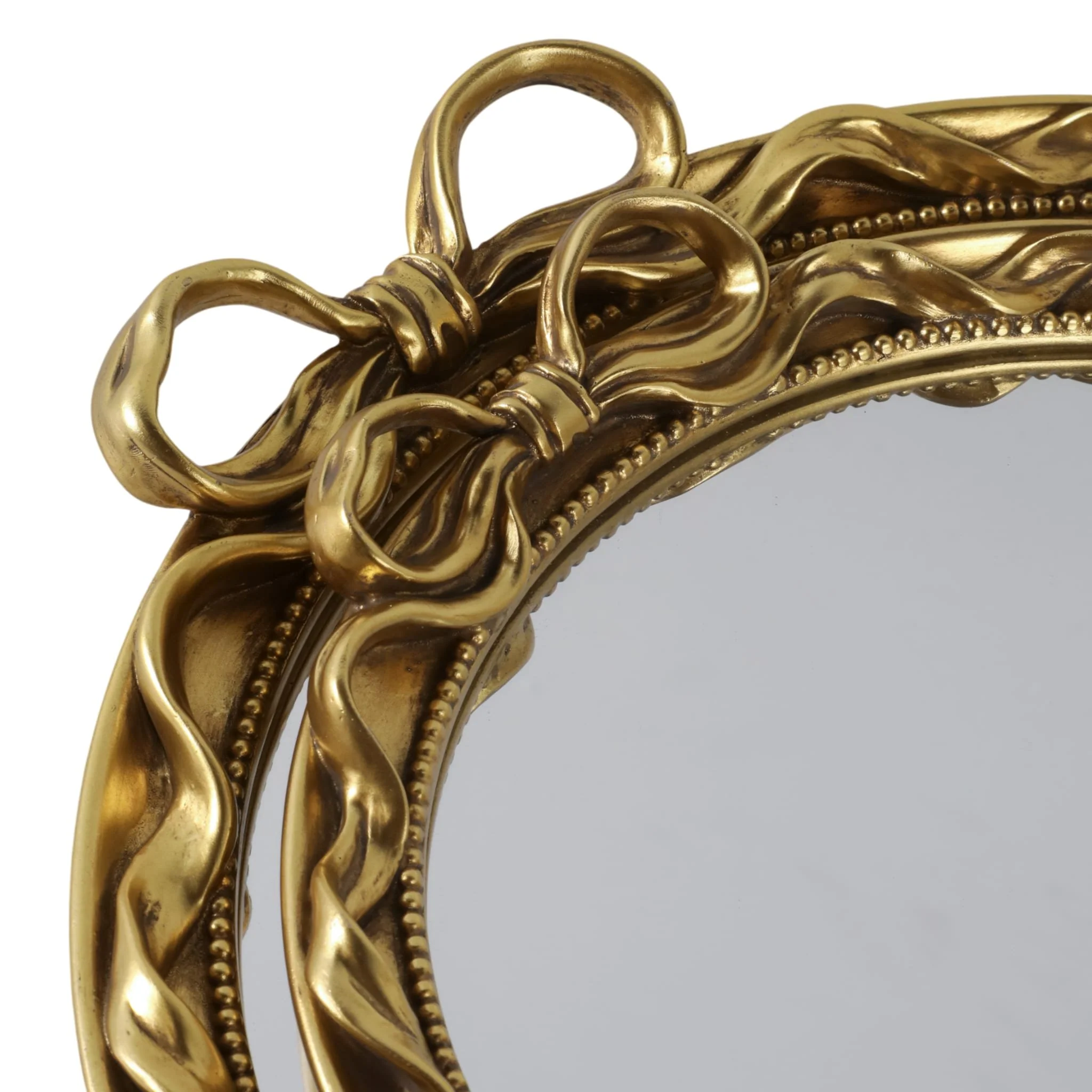 S/2 12/16" Coquette Bow Trays, Gold - Image 5