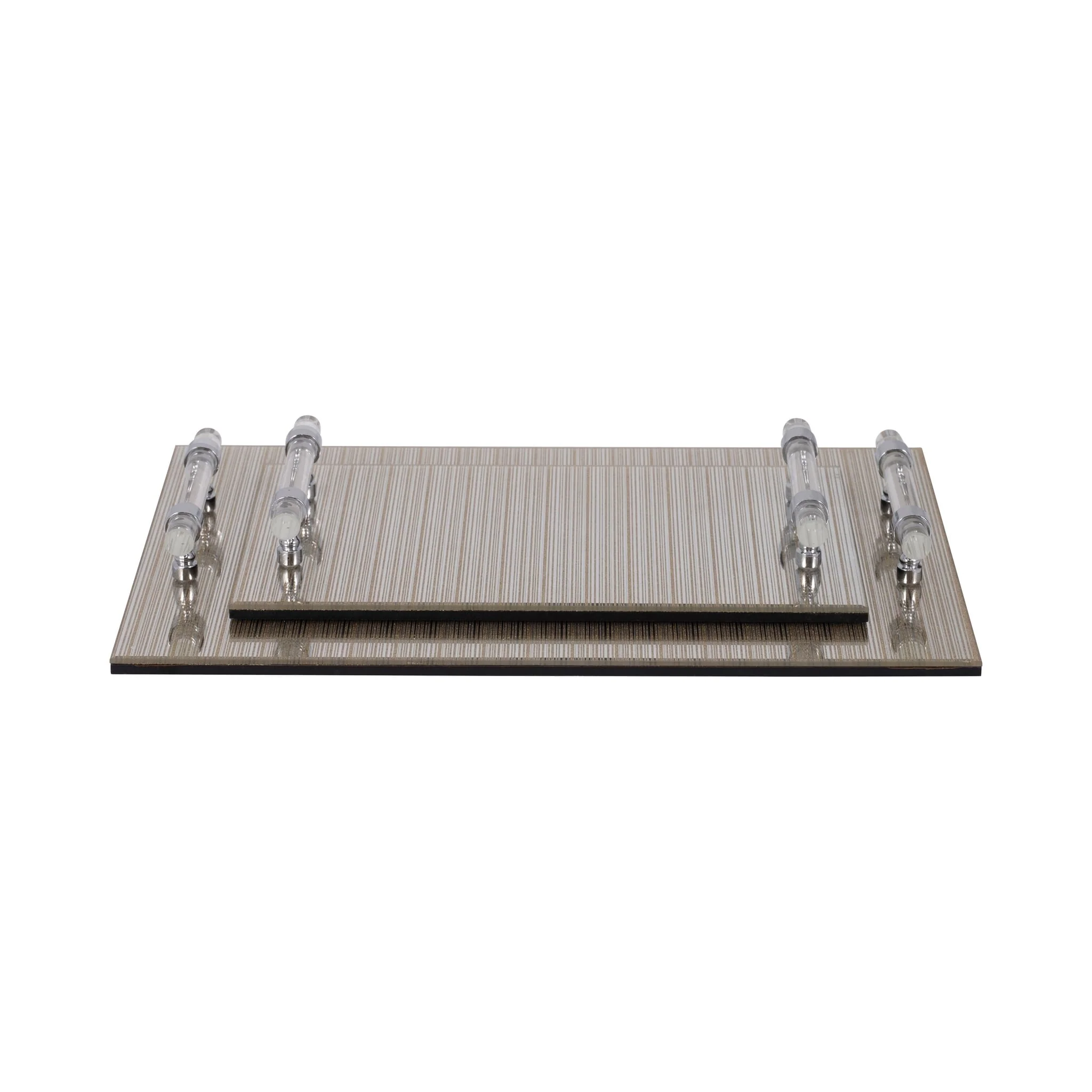 S/2 12/16" Sparkly Glass Trays, Gold - Image 5