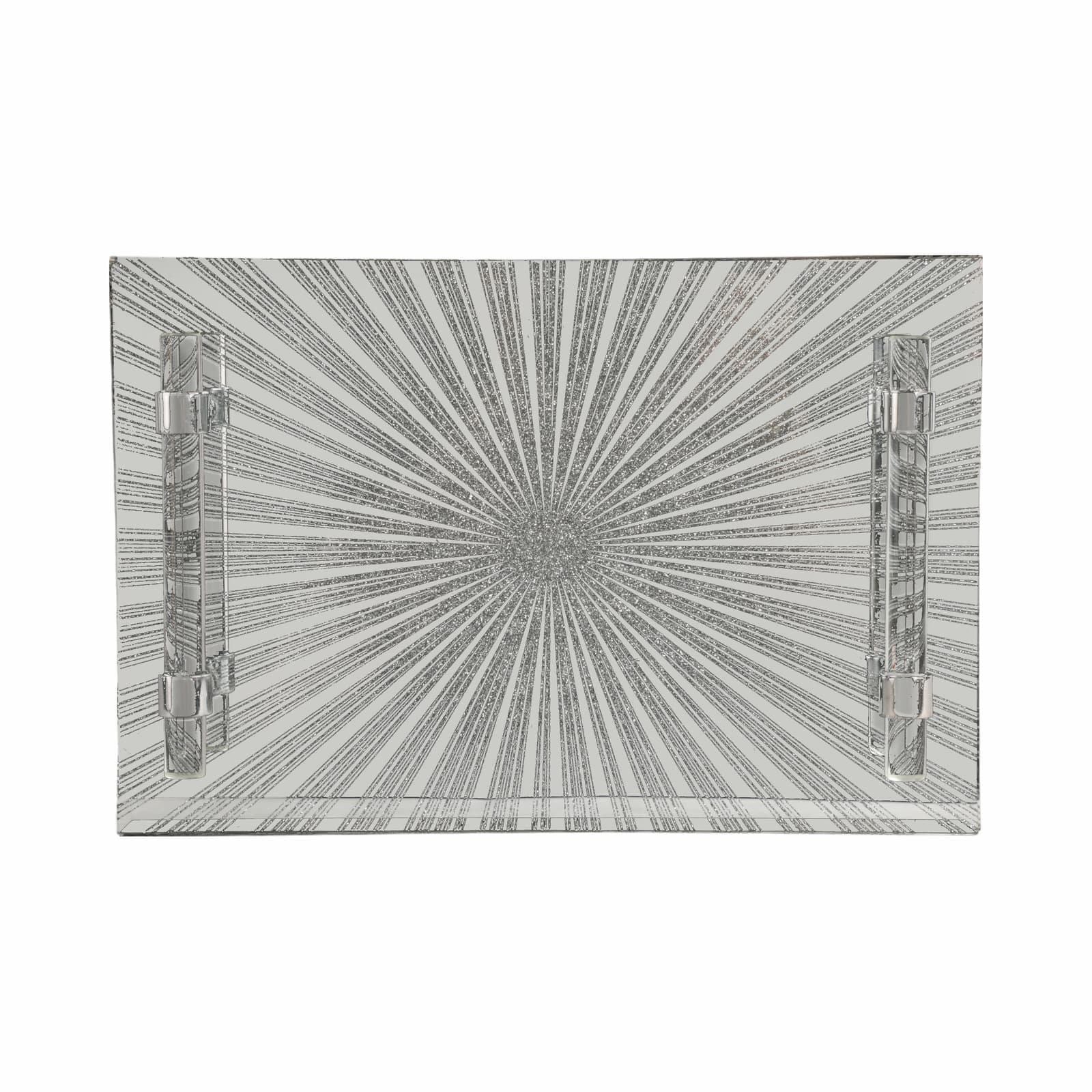 S/2 12/16" Sparkly Starburst Glass Trays, Silver - Image 6