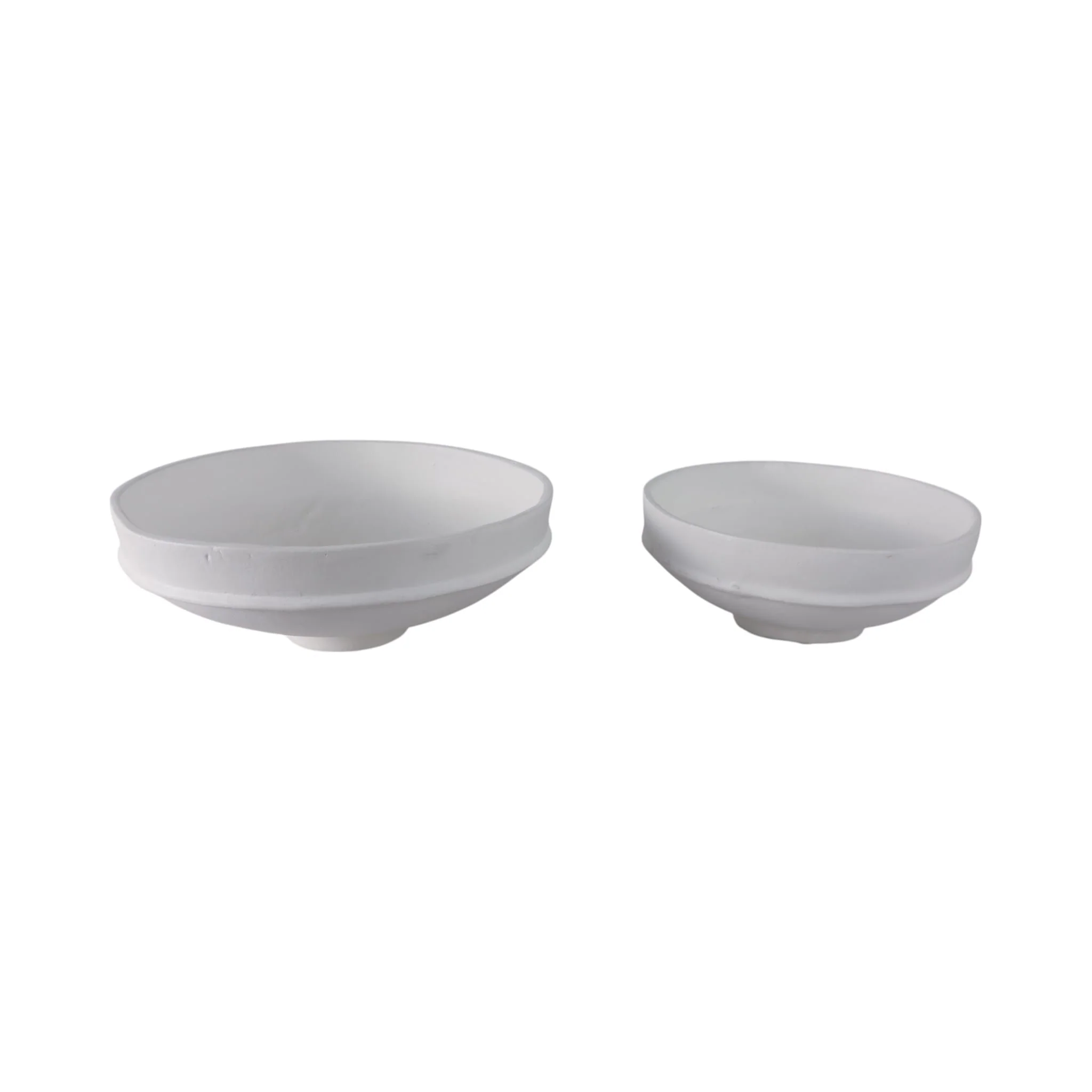 S/2 13/16" Ecomix Traditional Pedestal Bowls, Whit - Image 3