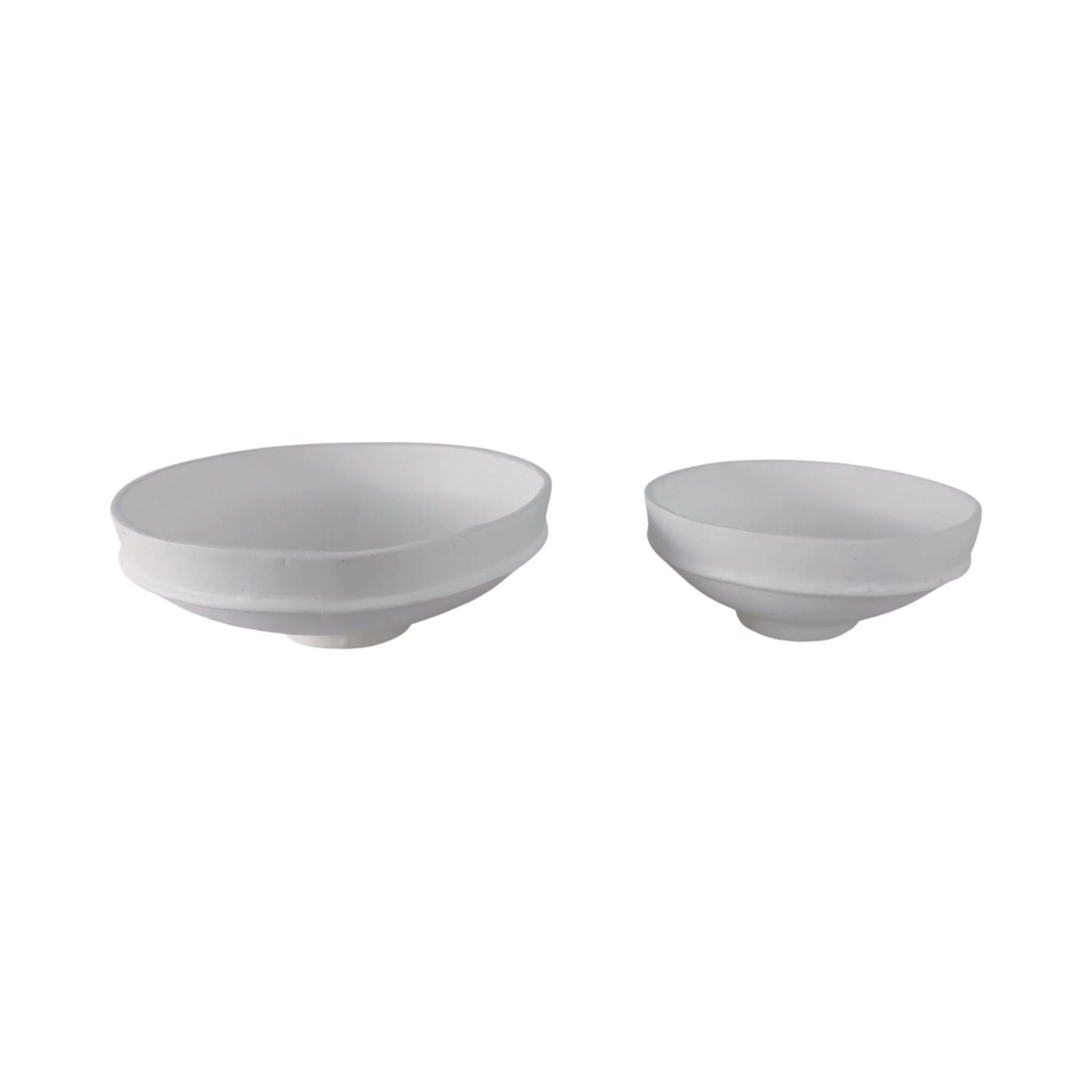 S/2 13/16" Ecomix Traditional Pedestal Bowls, Whit - Image 4