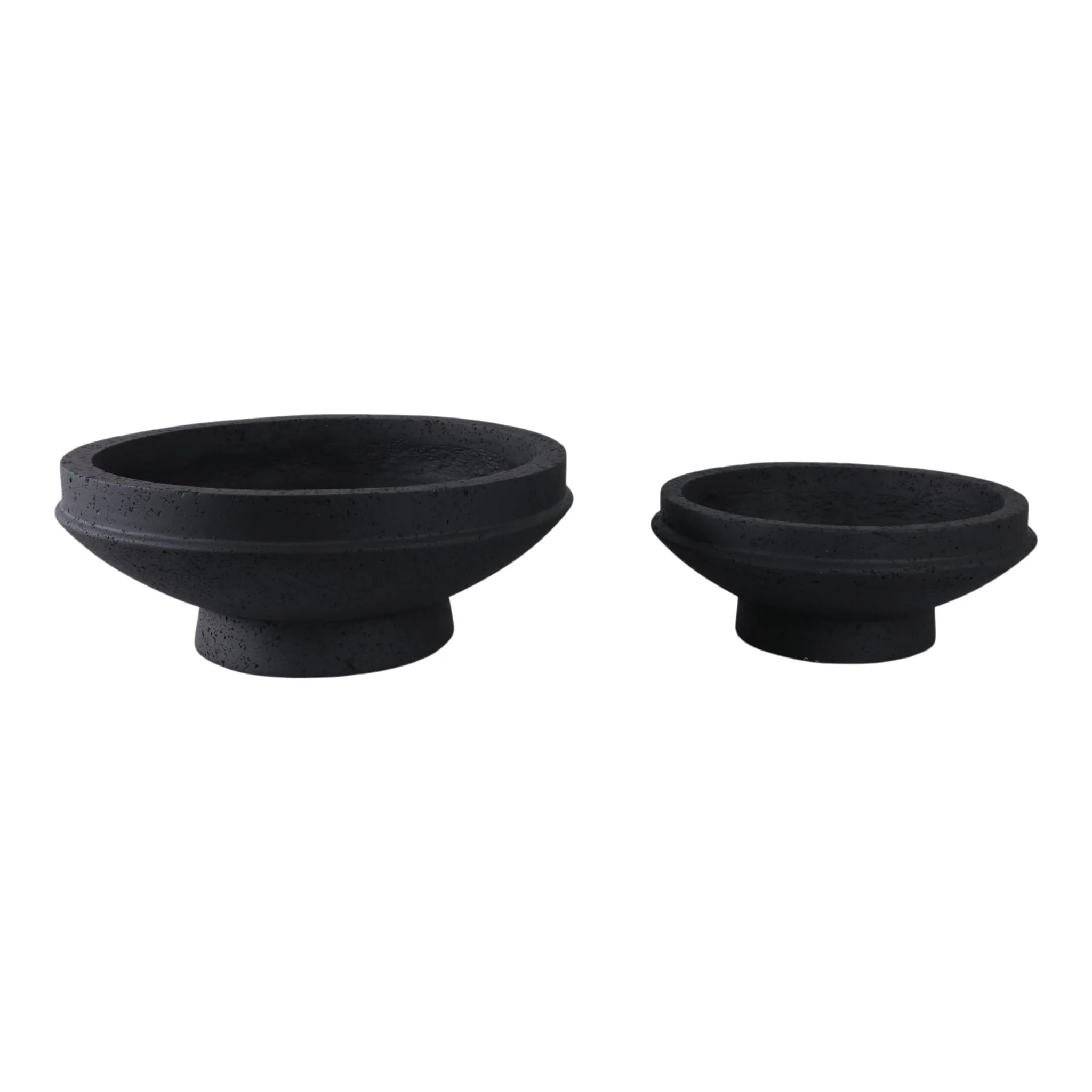 S/2 15/20" Pedestal Bowl Planters, Black - Image 2