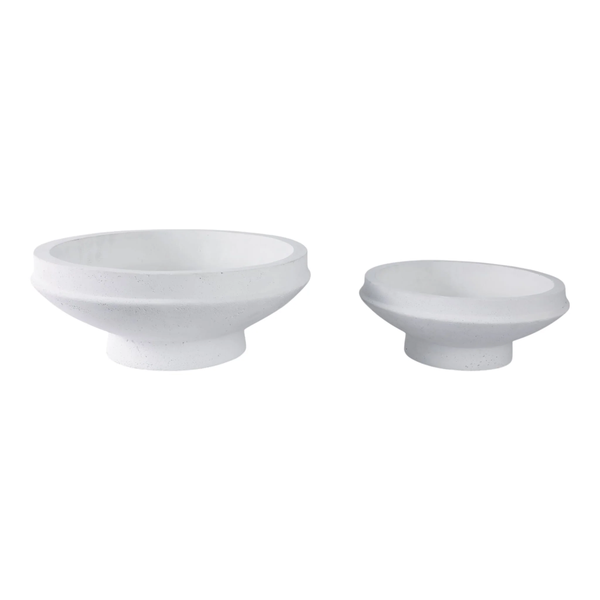 S/2 15/20" Pedestal Bowl Planters, White - Image 2