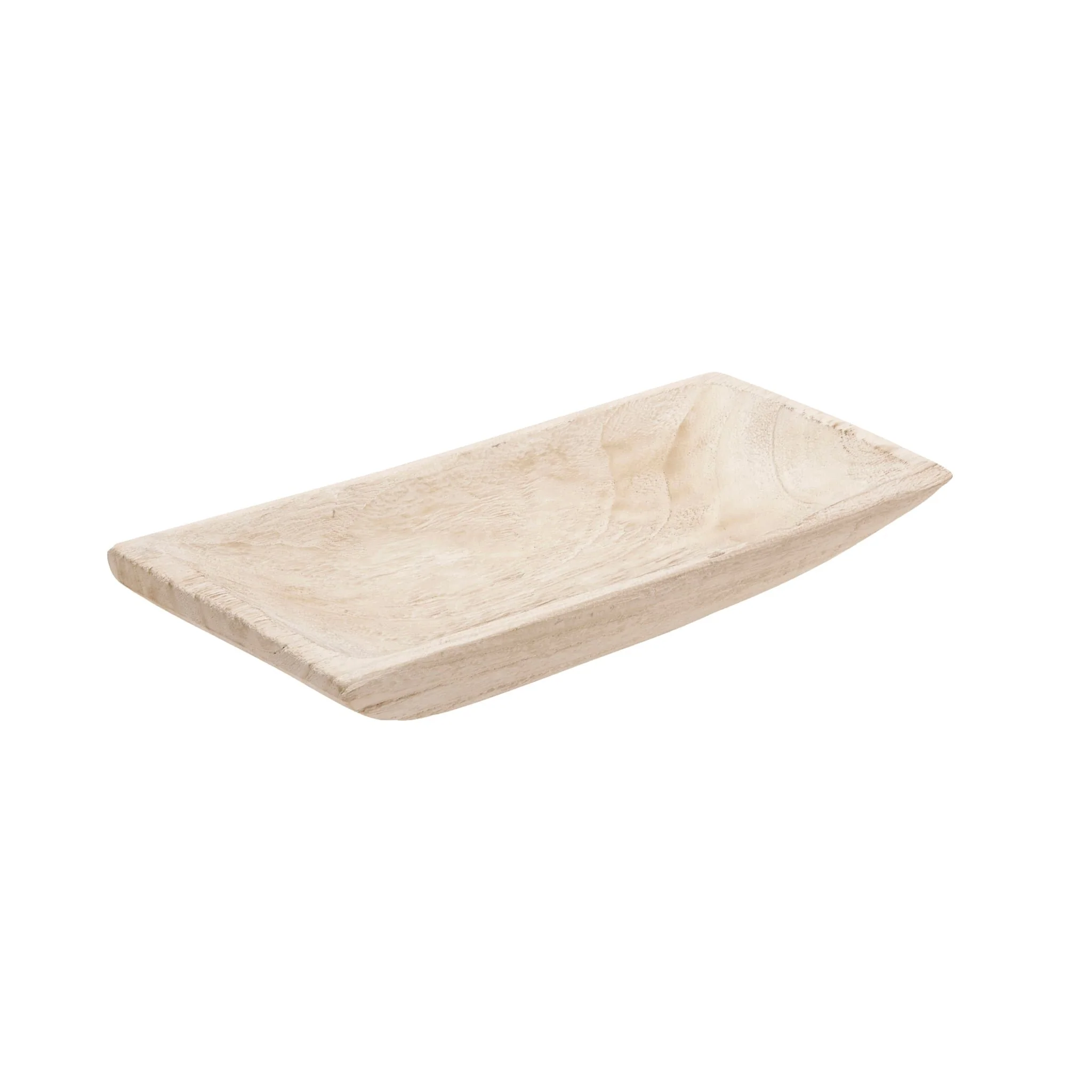 S/2, 15/20" Wood Rectangular Tray, White - Image 2