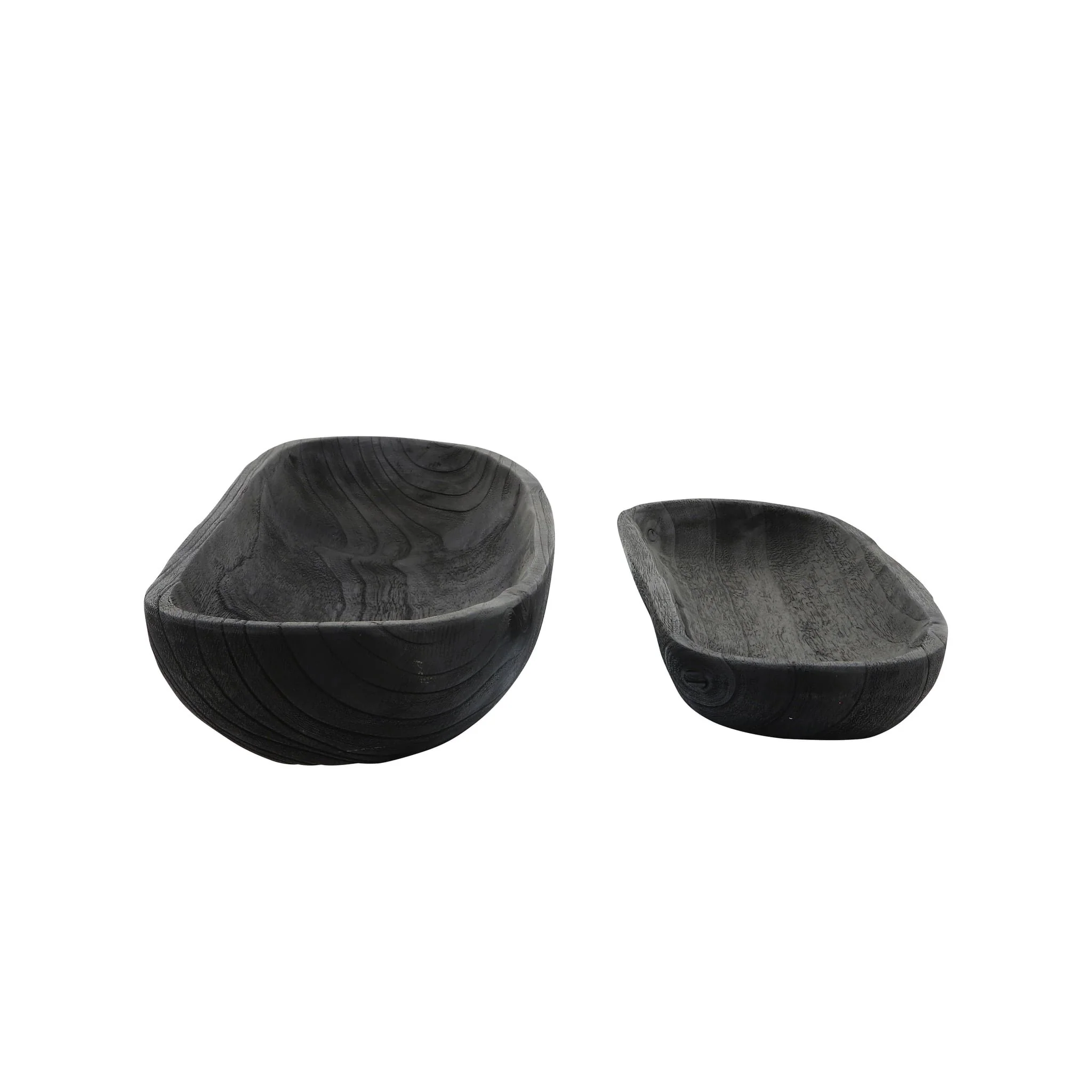 S/2 18/24" Wood Decor Plates, Black - Image 4