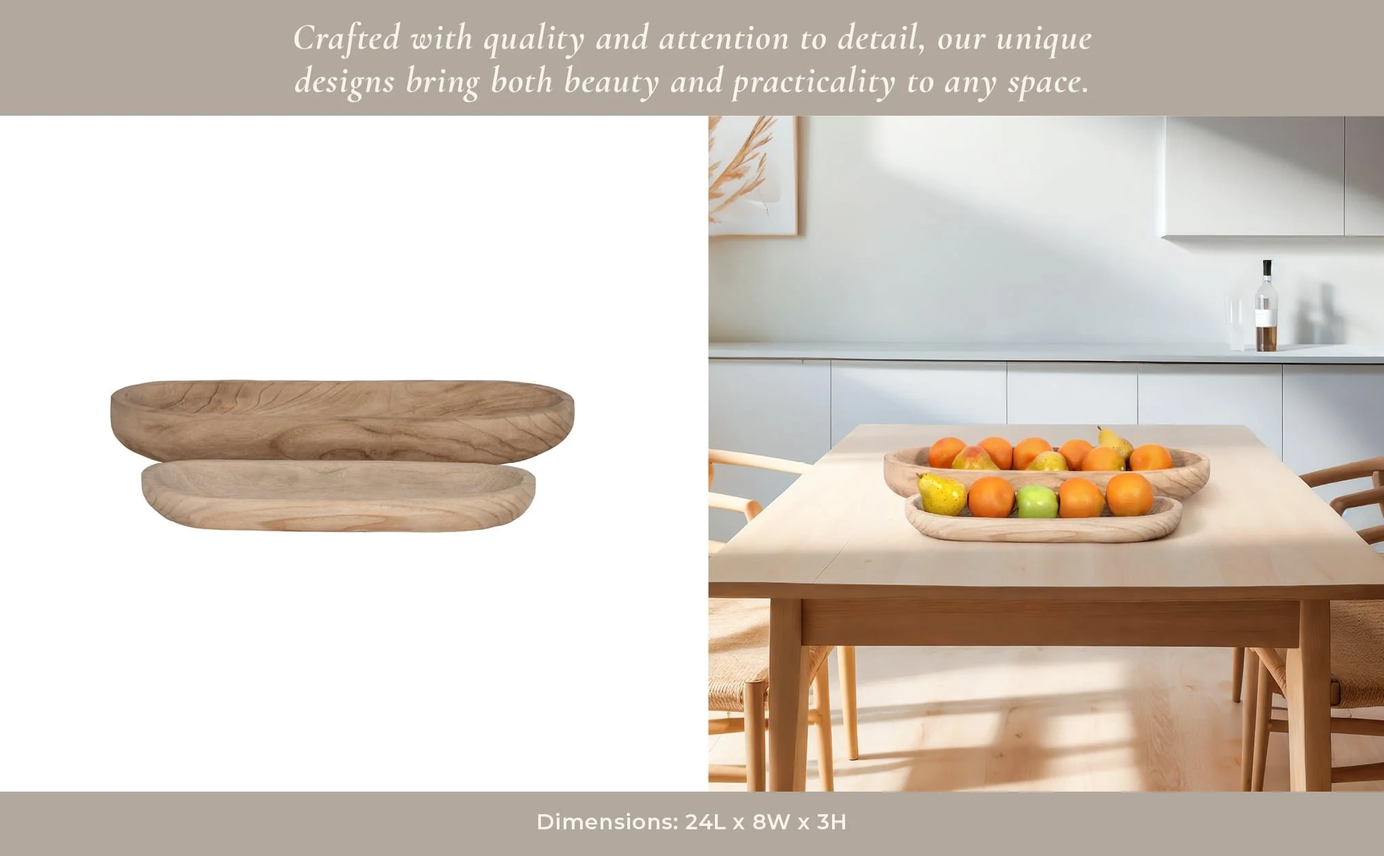 S/2 18/24" Wood Decor Plates, Natural - Image 11