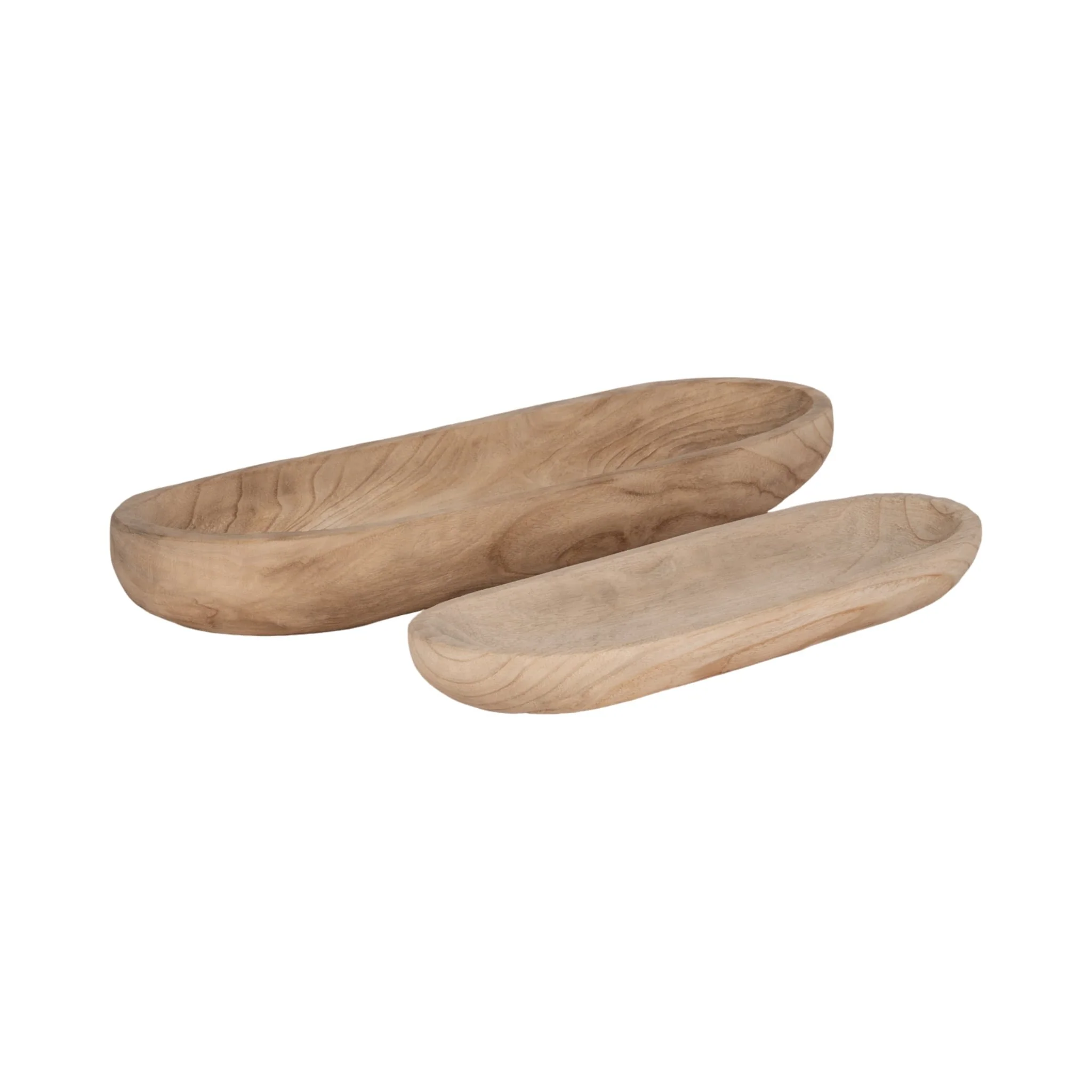 S/2 18/24" Wood Decor Plates, Natural - Image 3