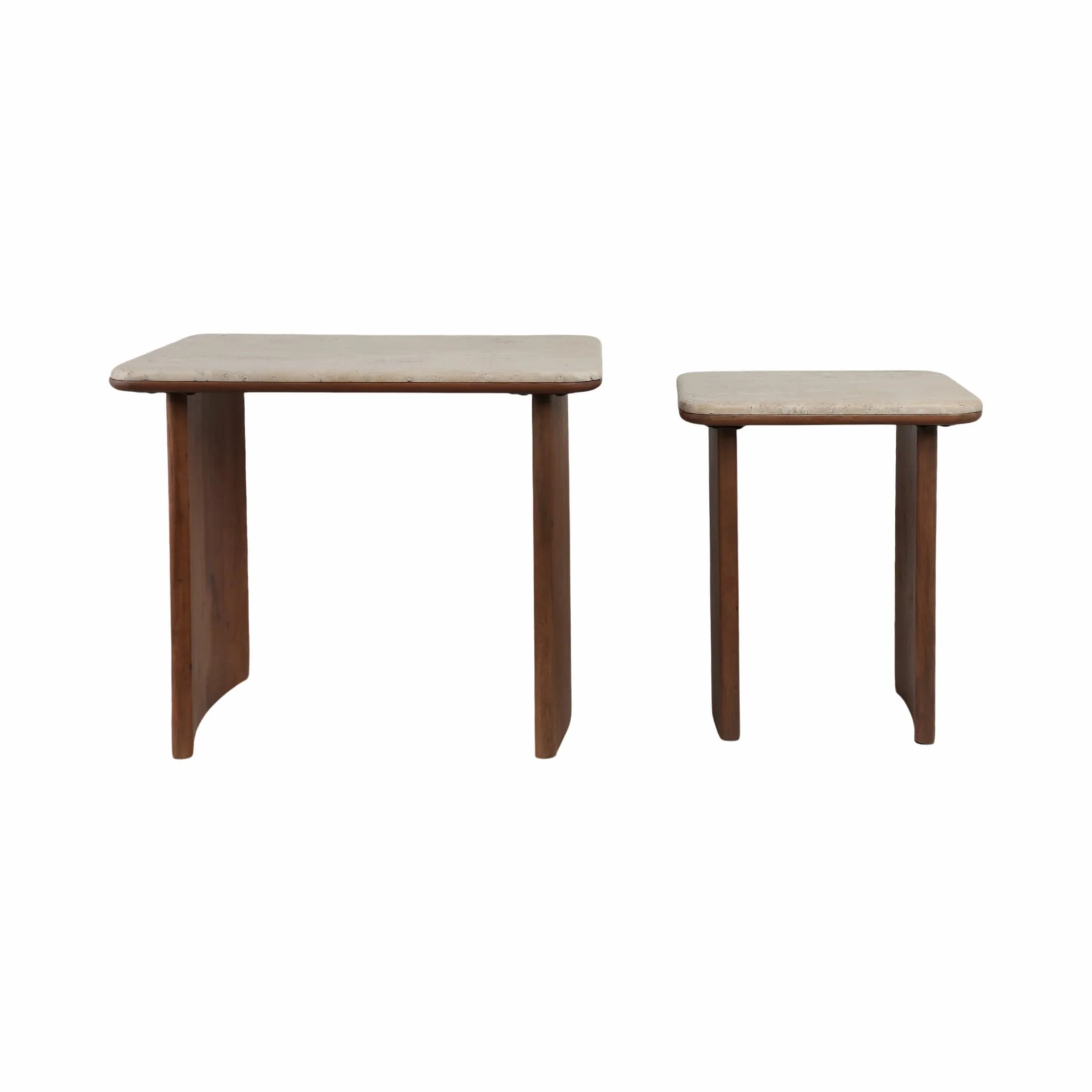 S/2 19/21" Nested Travertine Side Tables, Kd/2bx - Image 4