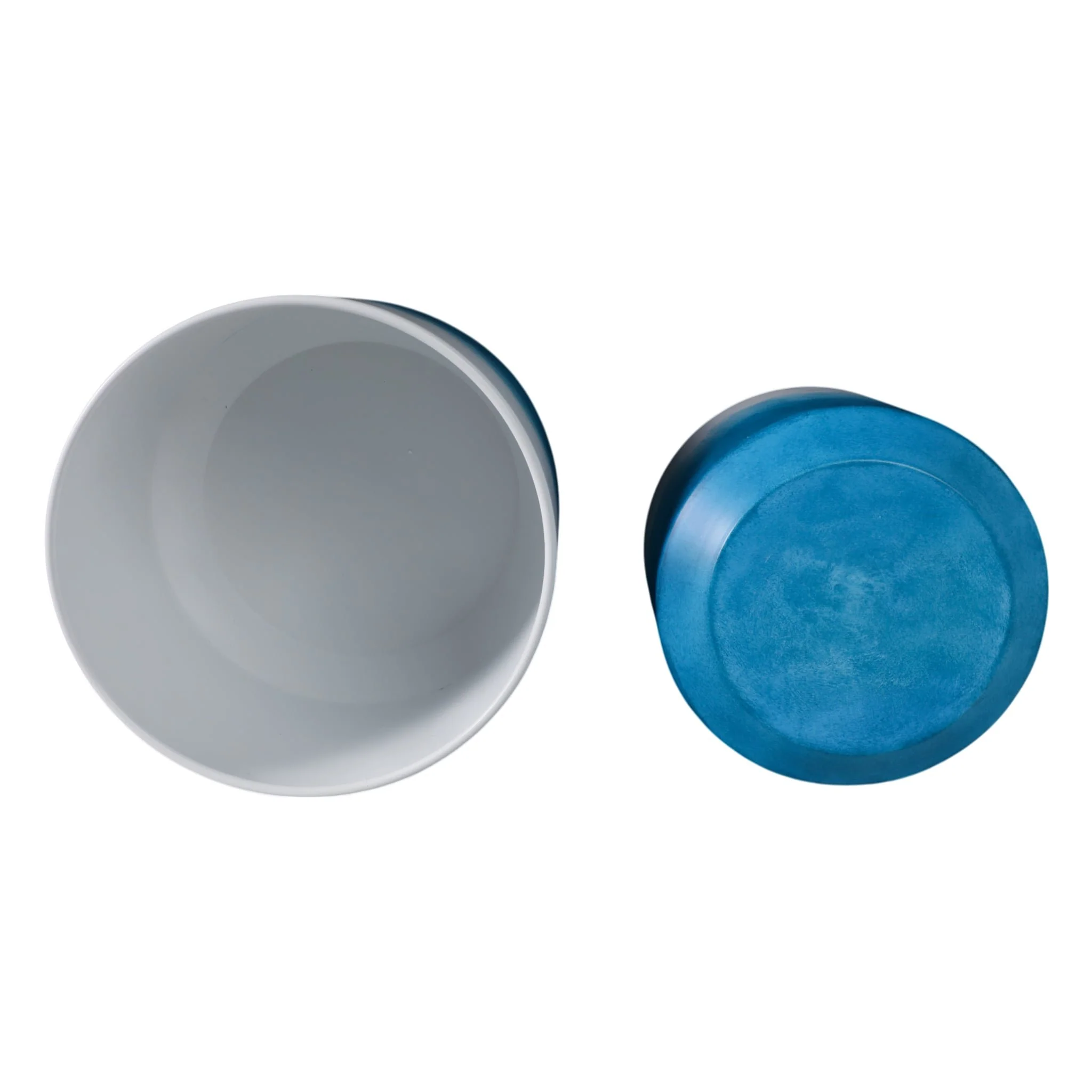 S/2 19/23" Ombre Metal Planters On Stands, Blue Kd - Image 7