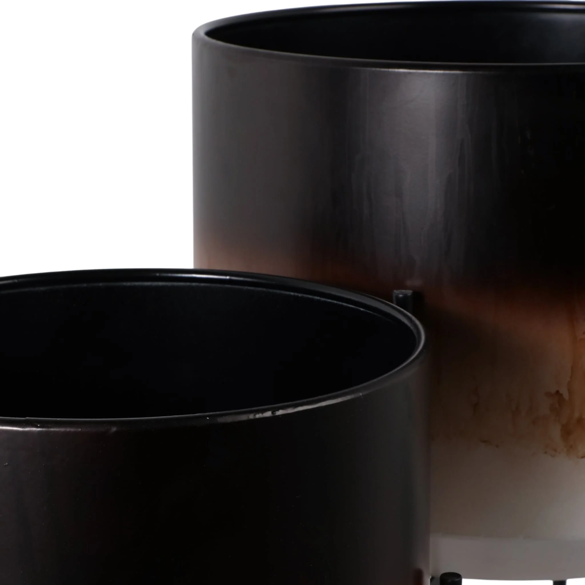 S/2 19/23" Ombre Metal Planters On Stands, Brown K - Image 6