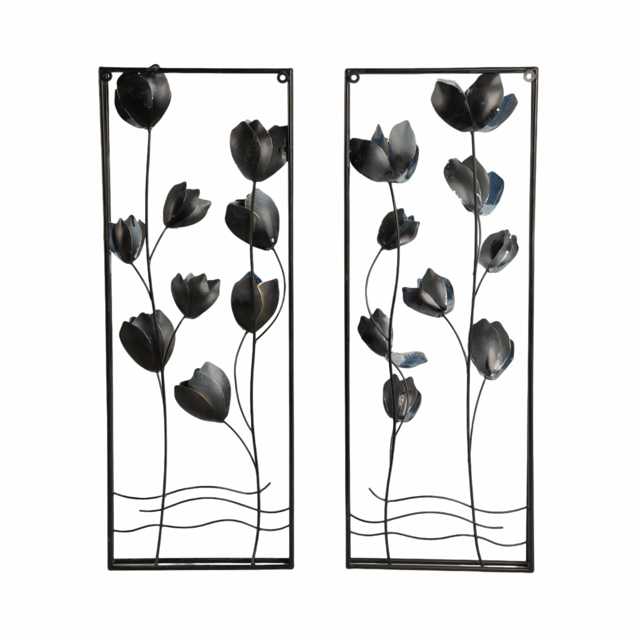 S/2 32" Blooming Flowers Metal Wall Panels, Blue/b - Image 6