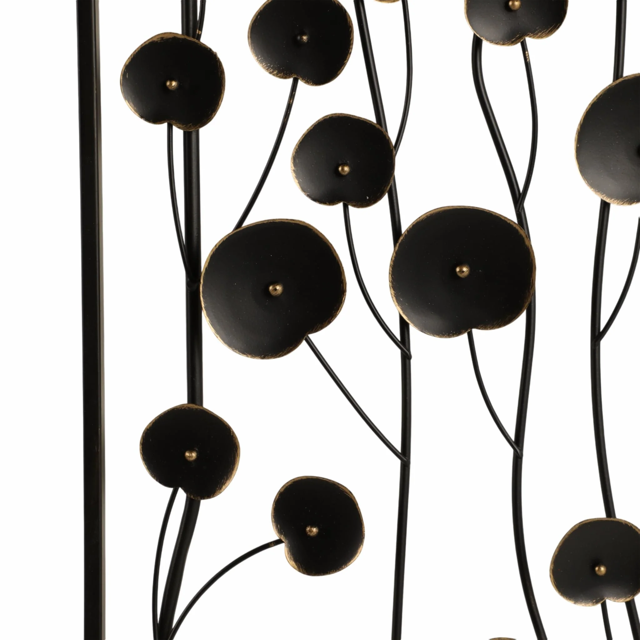 S/2 36" Dainty Flowers Metal Wall Decor, Black/gol - Image 4