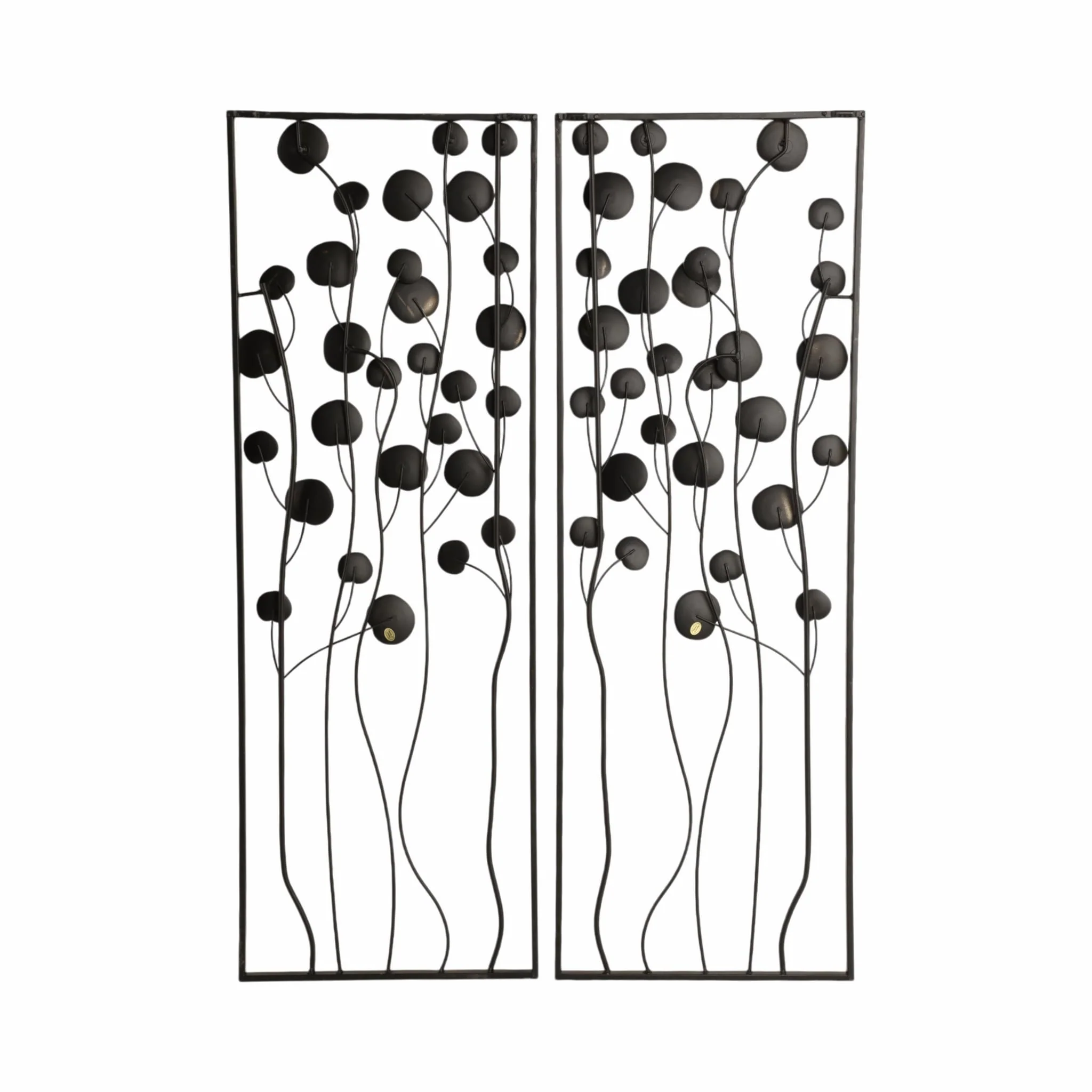 S/2 36" Dainty Flowers Metal Wall Decor, Black/gol - Image 6