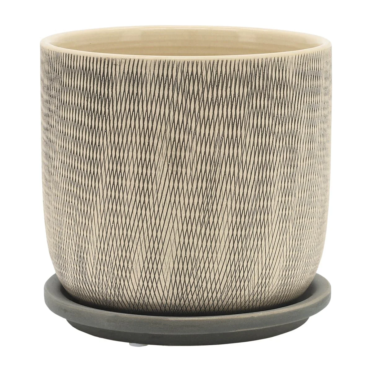 S/2 5/6" Mesh Planter W/ Saucer, Gray - Image 4