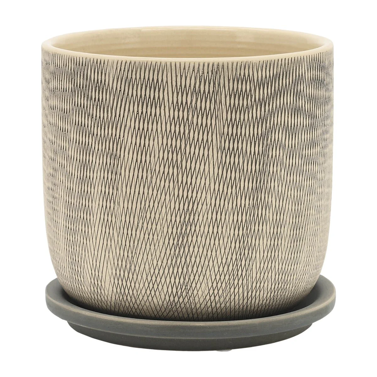 S/2 5/6" Mesh Planter W/ Saucer, Gray - Image 5