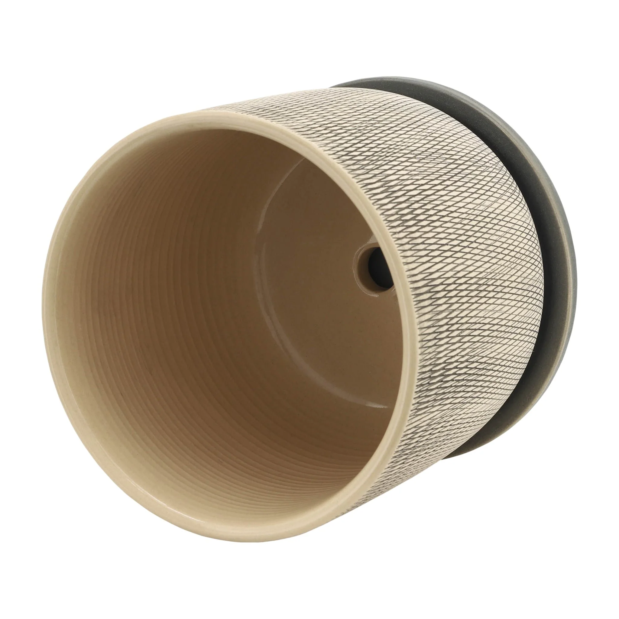 S/2 5/6" Mesh Planter W/ Saucer, Gray - Image 7