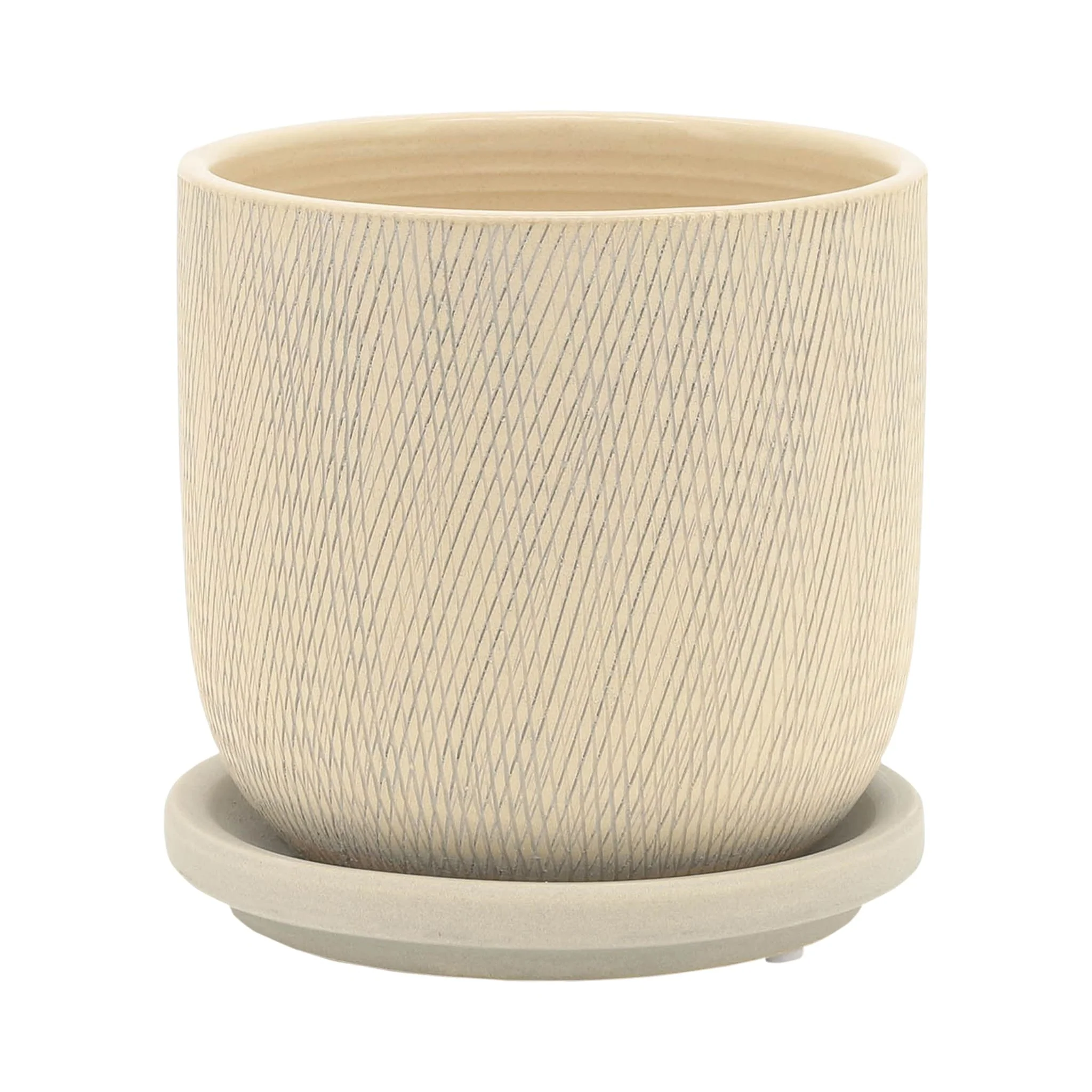 S/2 5/6" Mesh Planter W/ Saucer, Sage - Image 2