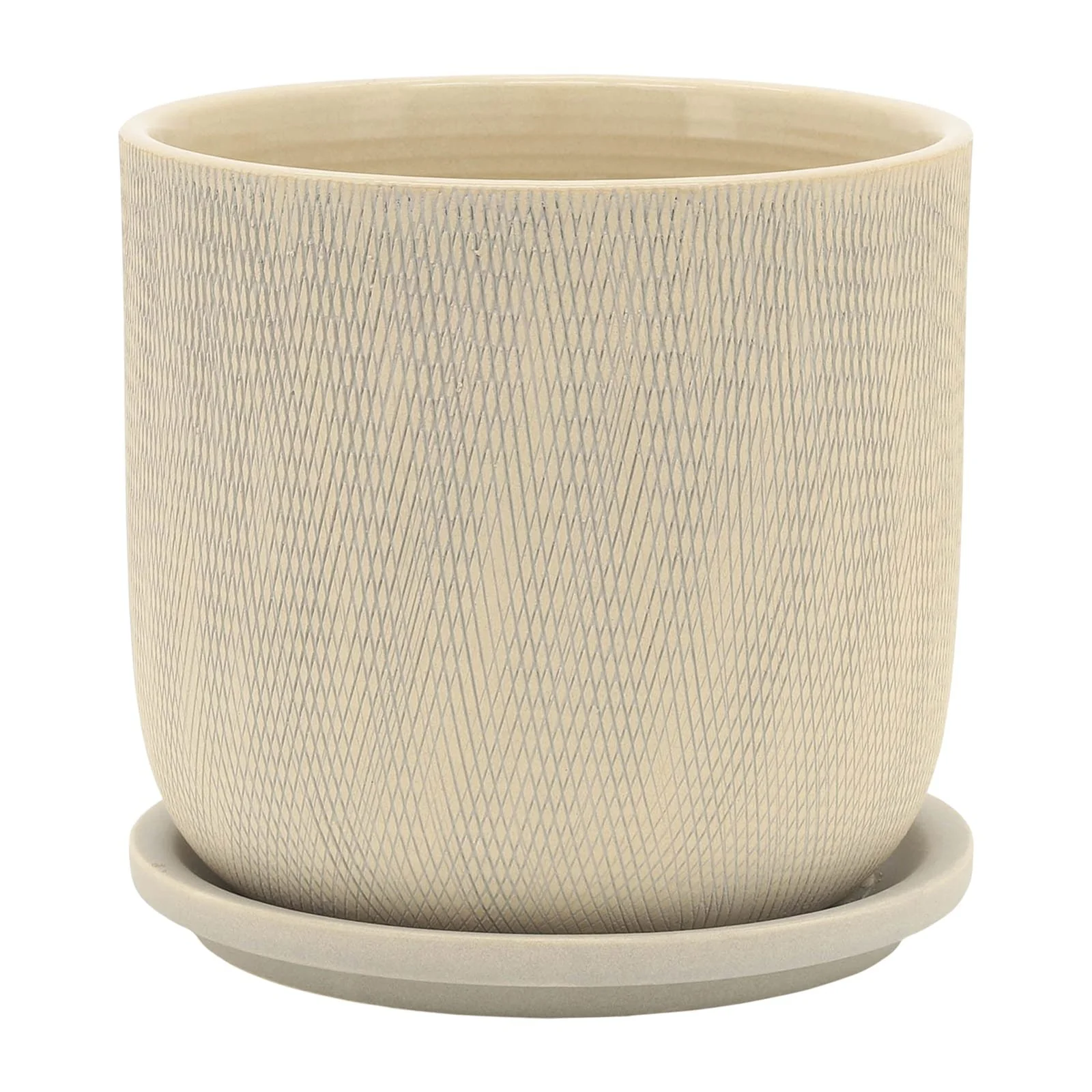 S/2 5/6" Mesh Planter W/ Saucer, Sage - Image 4