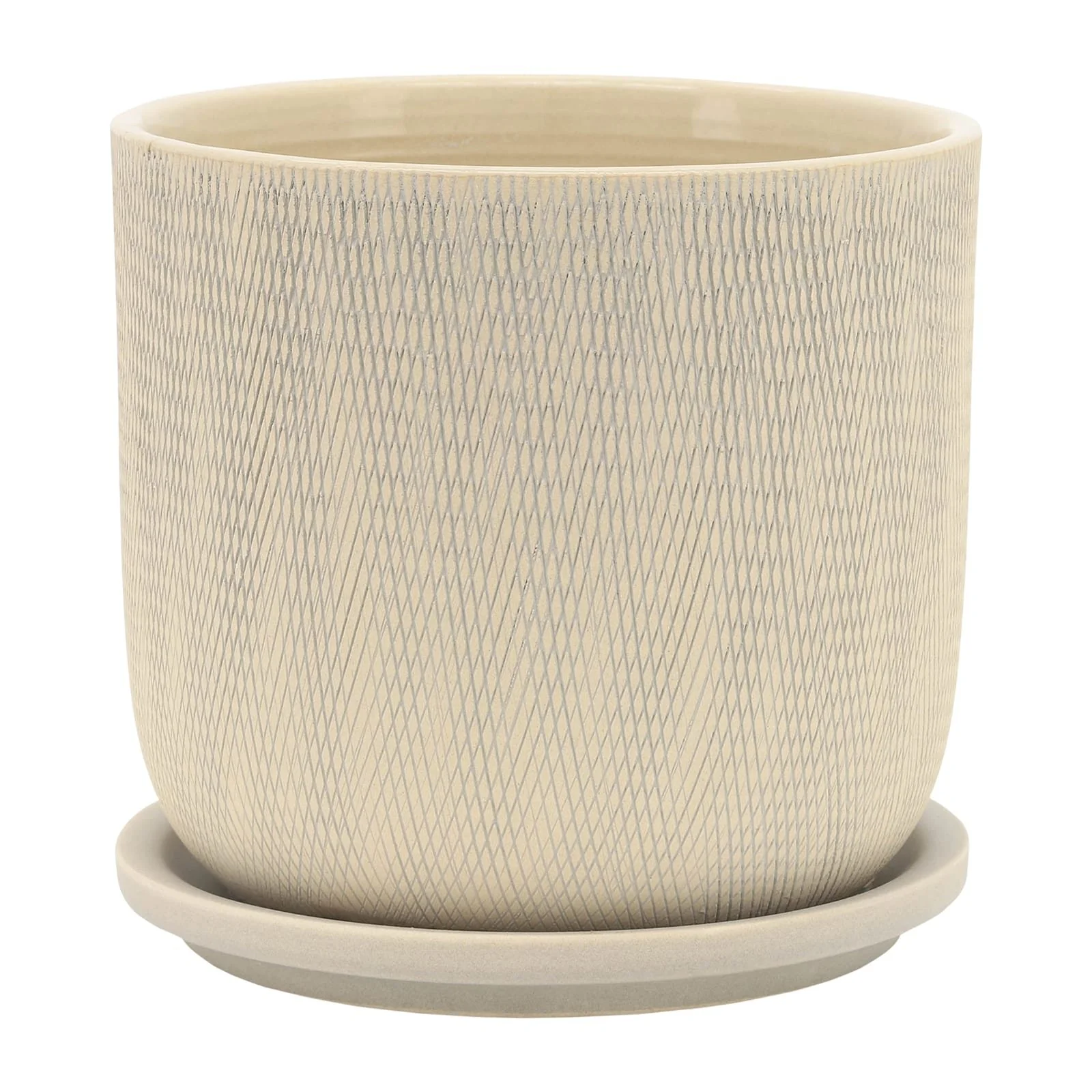 S/2 5/6" Mesh Planter W/ Saucer, Sage - Image 5