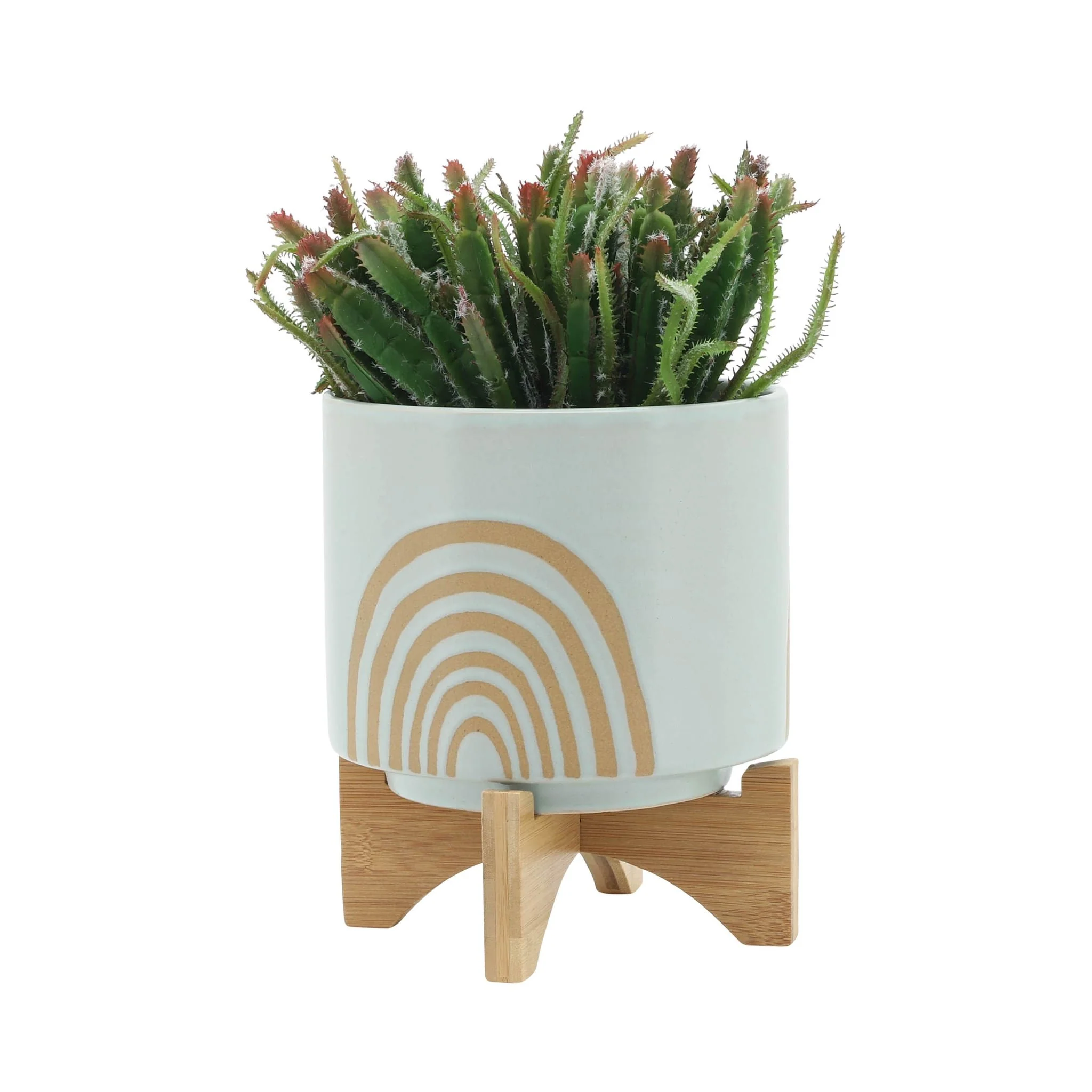 S/2 5/8" Arch Planter W/ Stand, Mint - Image 3