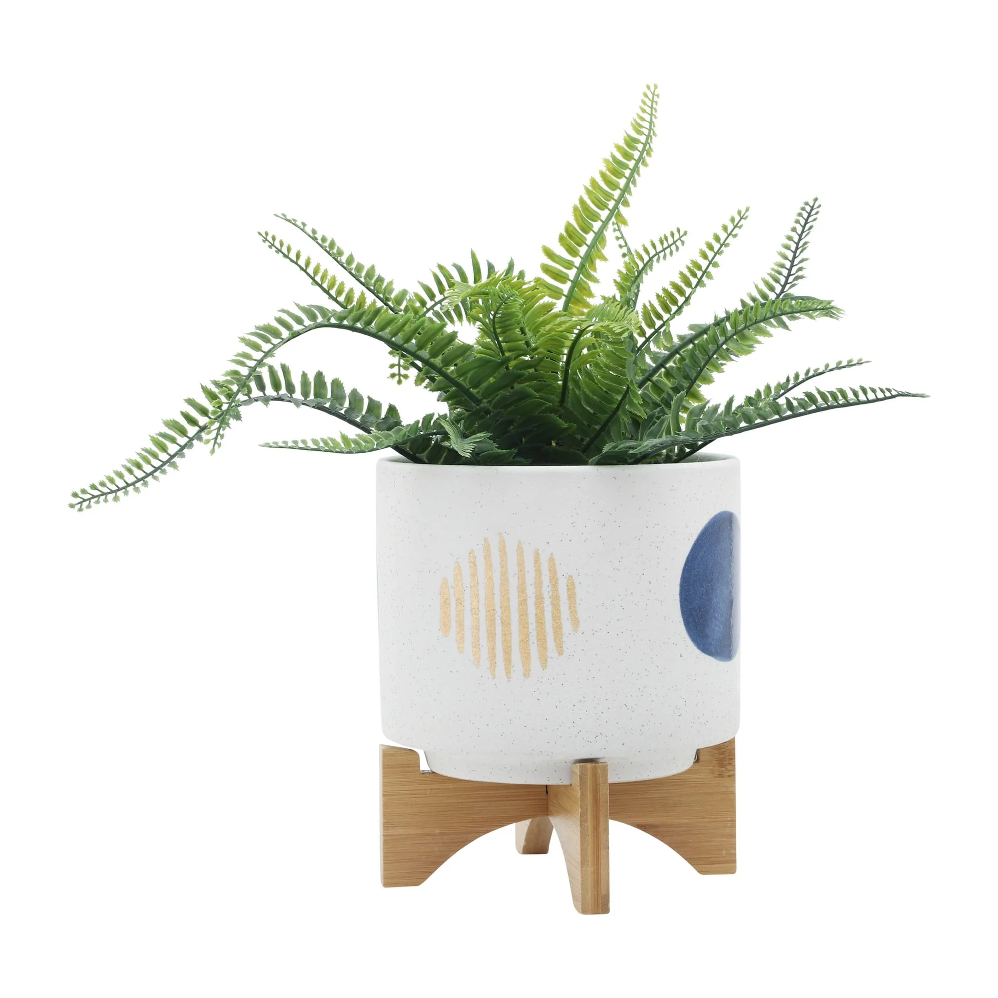 S/2 5/8" Funky Planter W/ Stand, White - Image 3