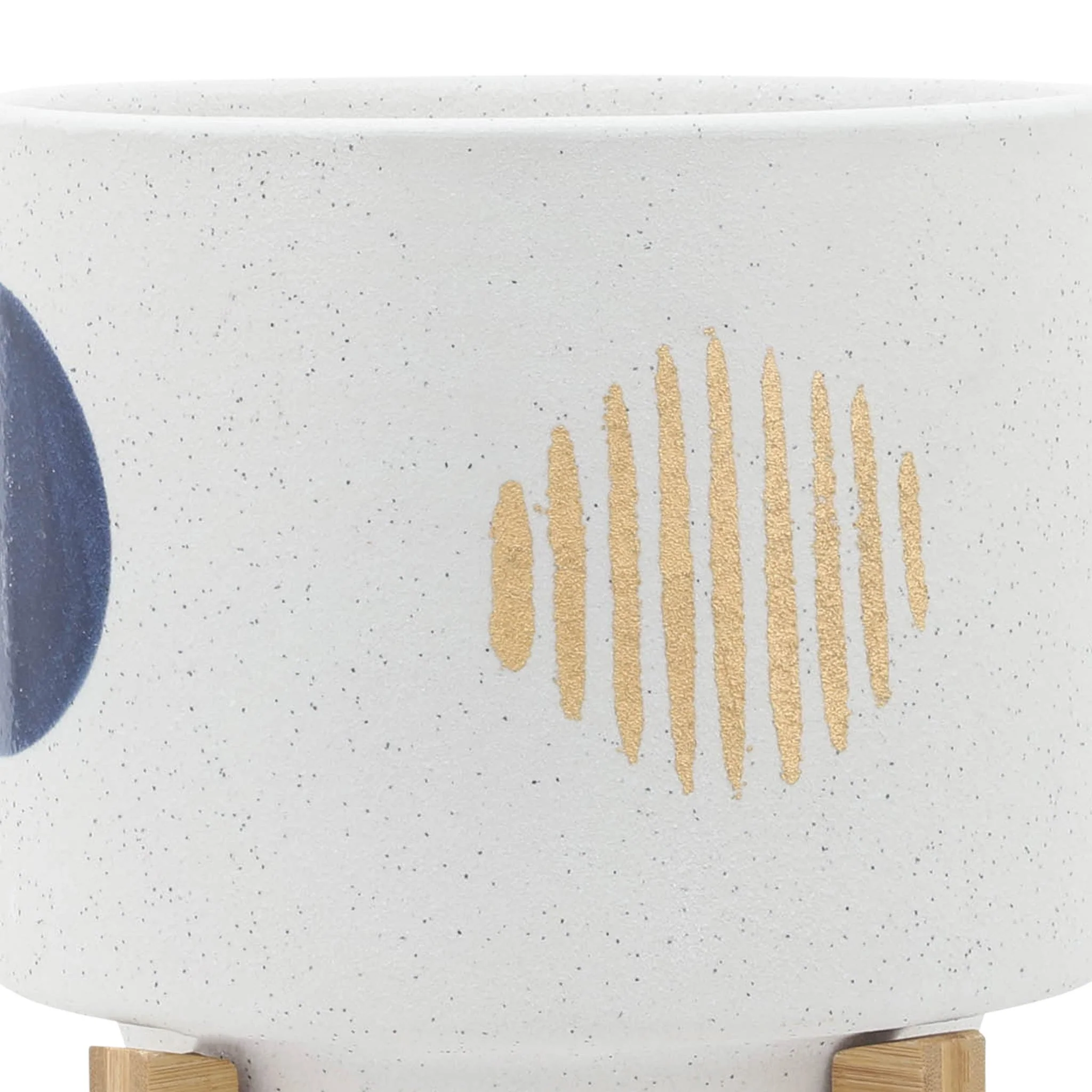 S/2 5/8" Funky Planter W/ Stand, White - Image 7