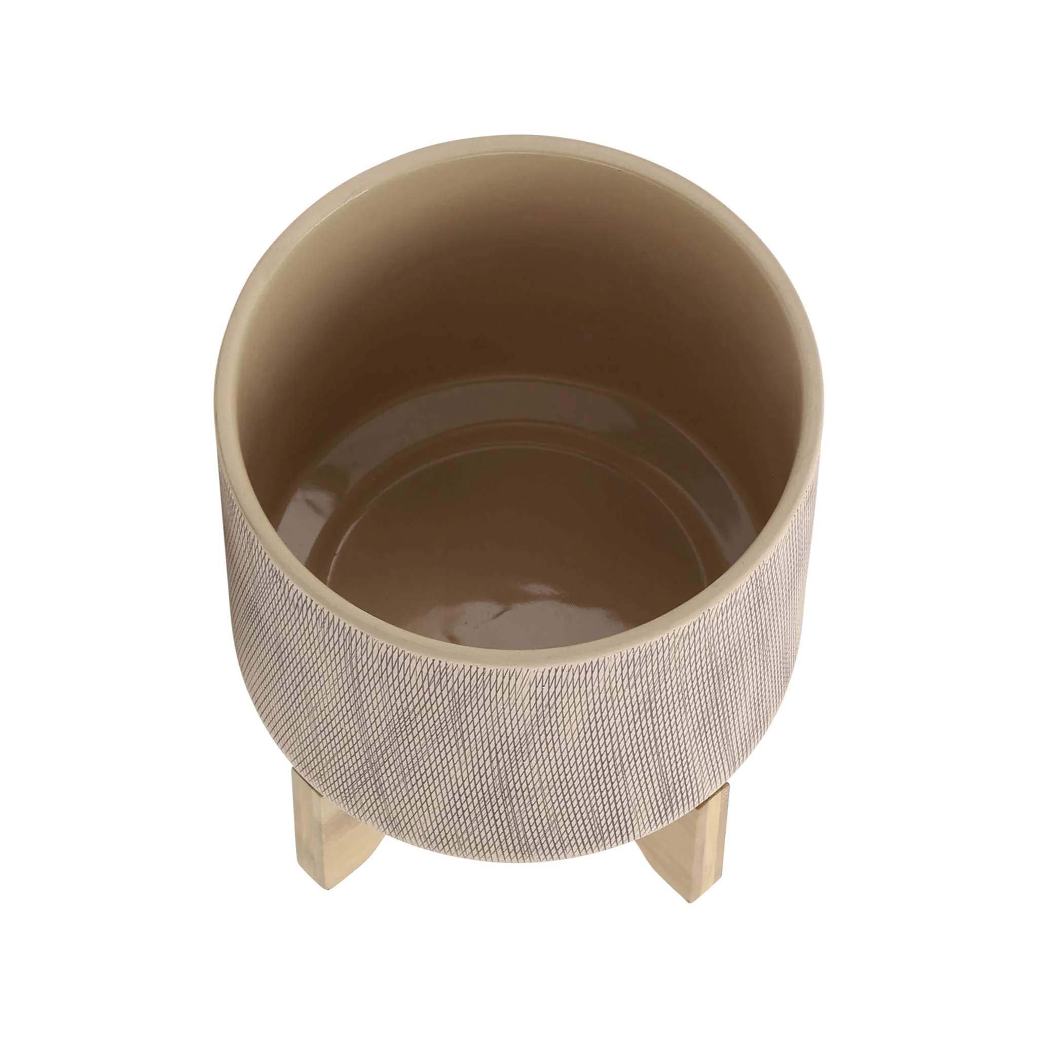 S/2 5/8" Mesh Planter W/ Stand, Tan - Image 5