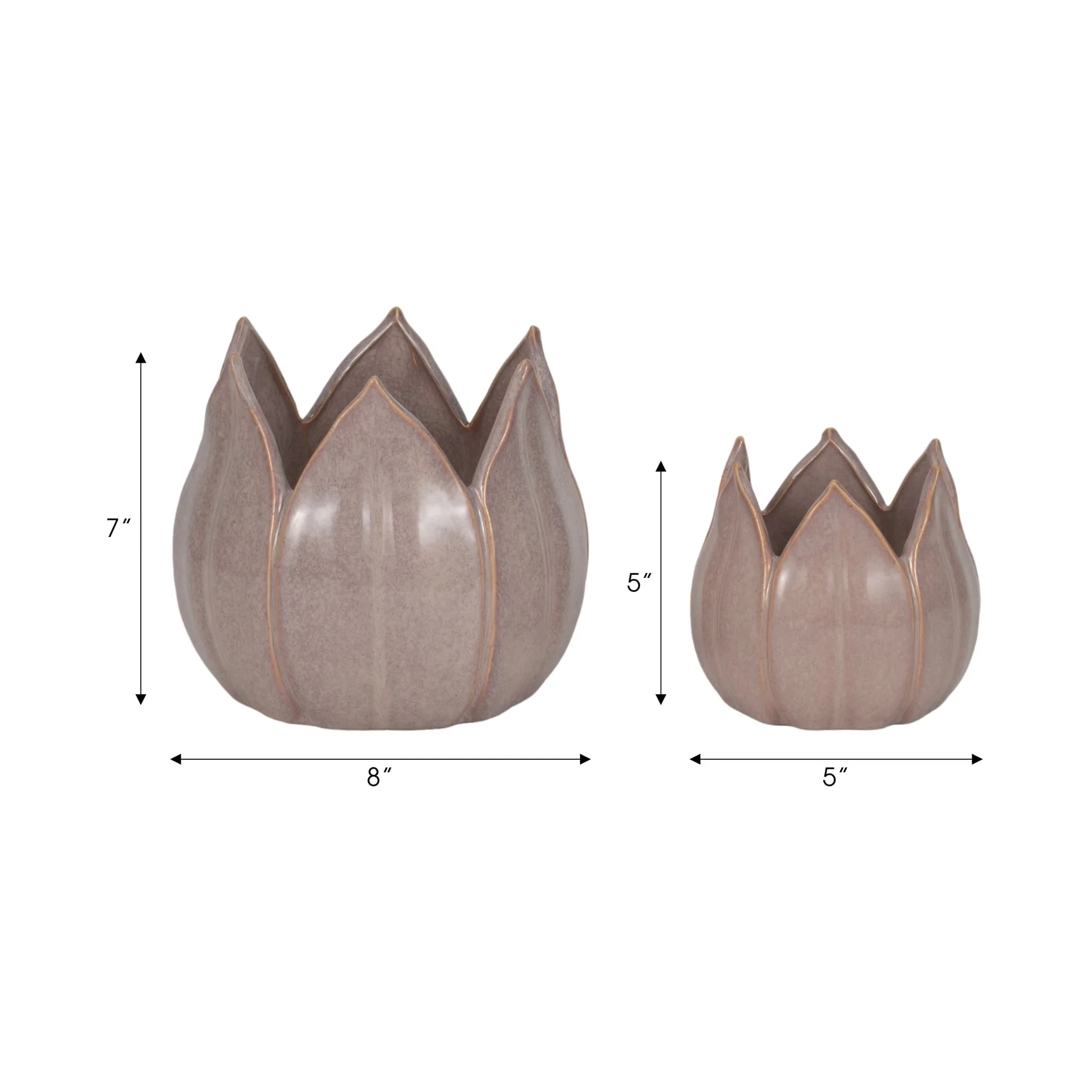 S/2 5/8" Petal Planters, Lavender - Image 2