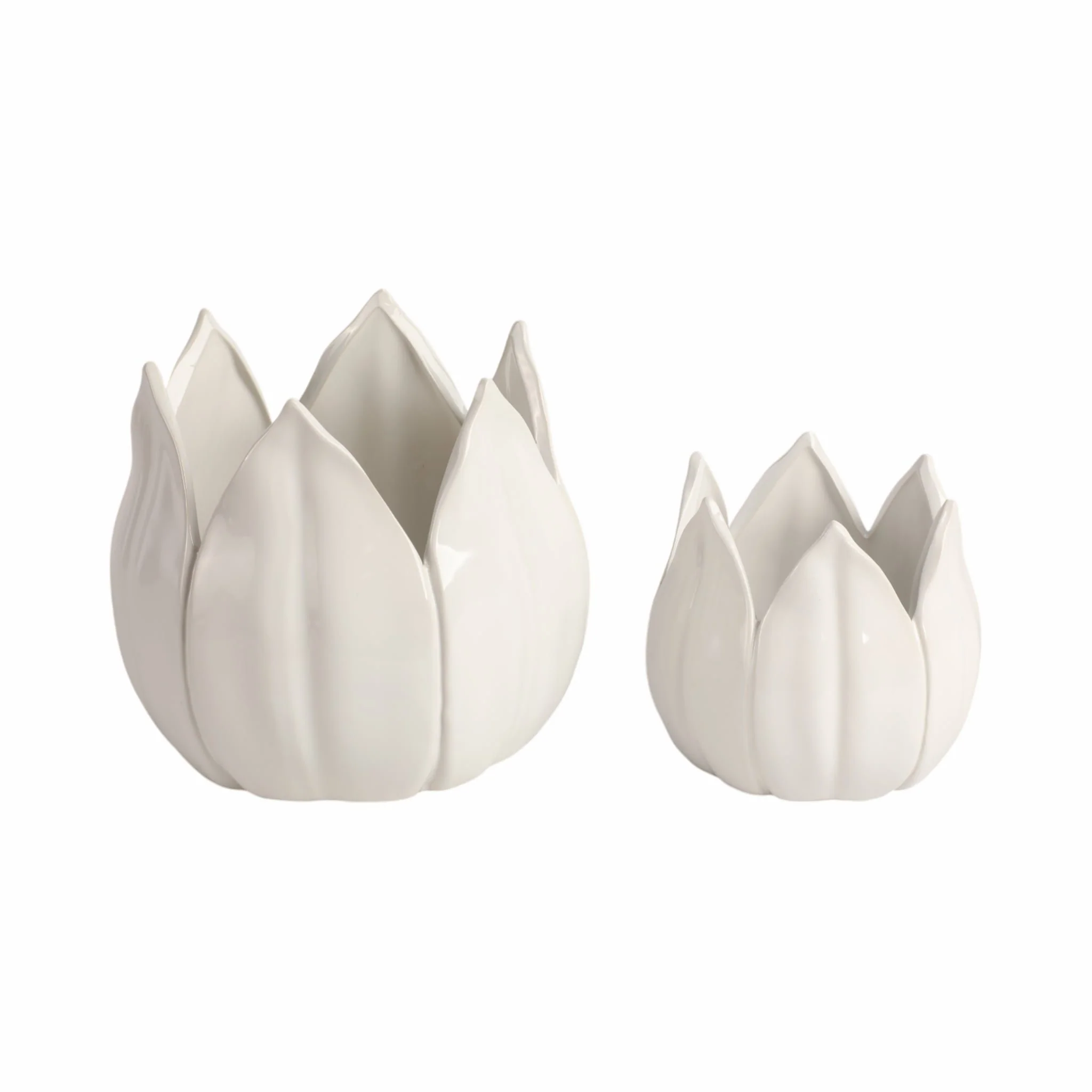 S/2 5/8" Petal Planters, White - Image 3