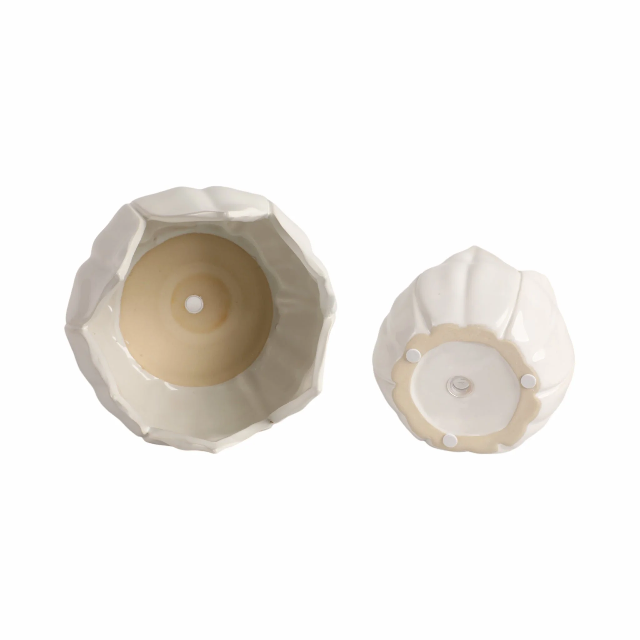 S/2 5/8" Petal Planters, White - Image 5