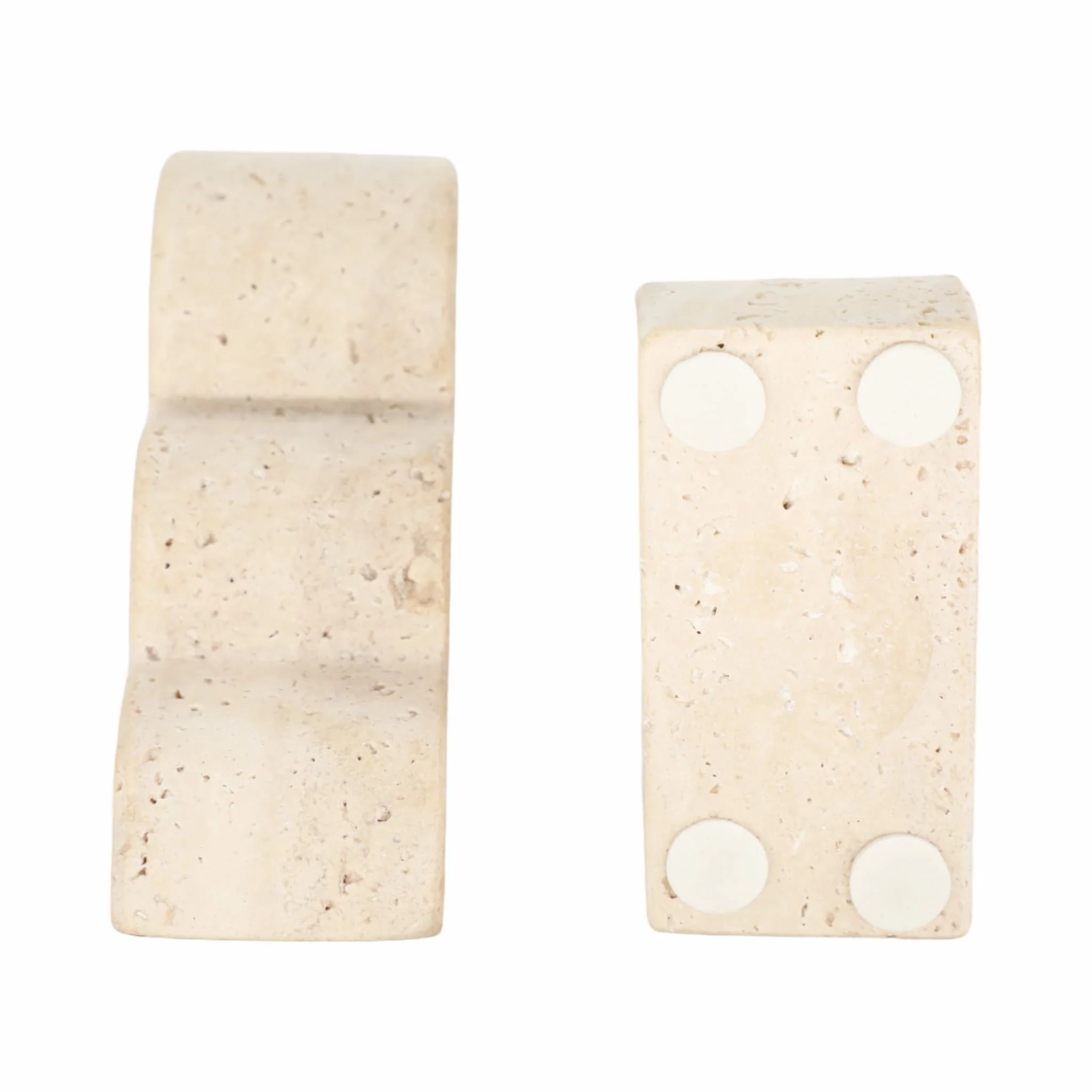 S/2 5" Travertine Cloud Bookends, Tan - Image 6